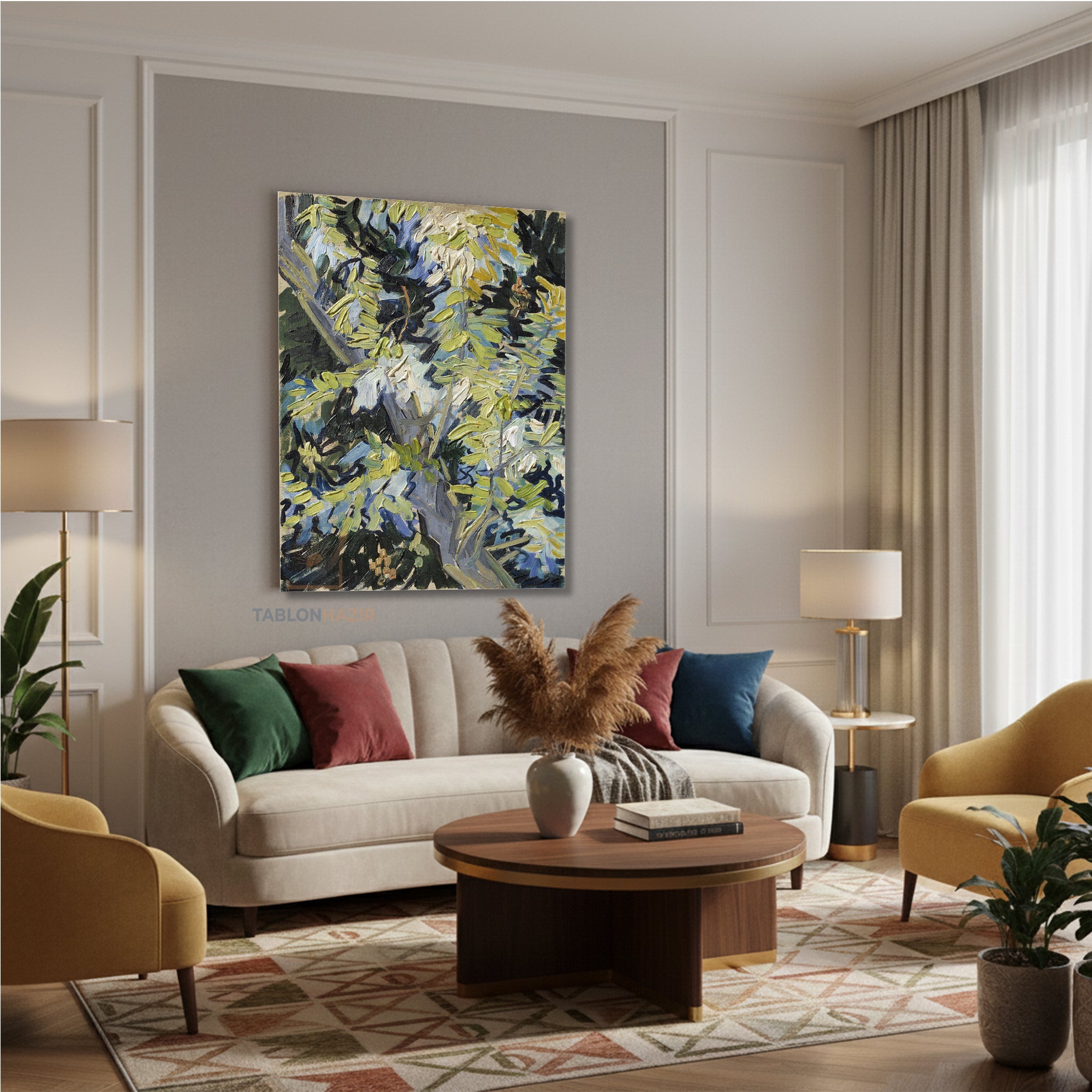 Dikey Kanvas Tablo Salon Duvar Tablosu Vangogh 45 Yeni Ev Hediyesi Ofis Tablosu