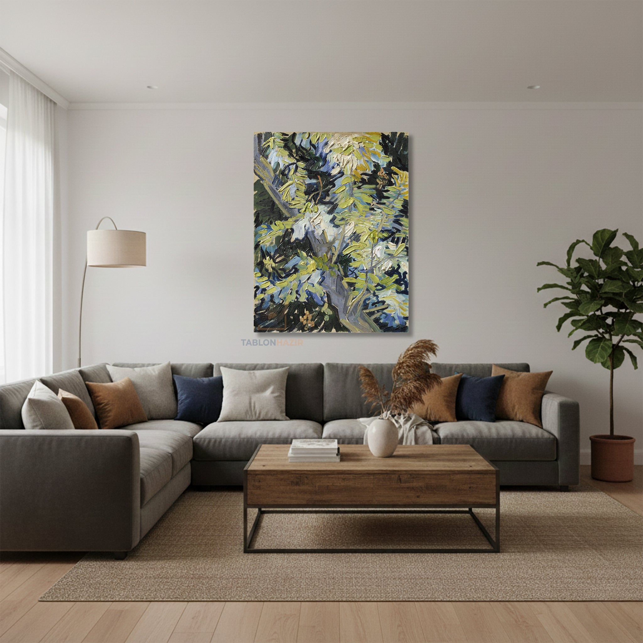 Dikey Kanvas Tablo Salon Duvar Tablosu Vangogh 45 Yeni Ev Hediyesi Ofis Tablosu