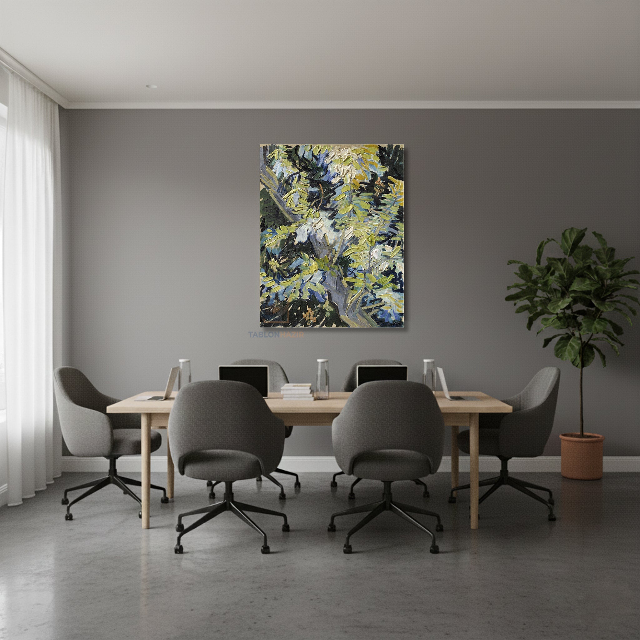 Dikey Kanvas Tablo Salon Duvar Tablosu Vangogh 45 Yeni Ev Hediyesi Ofis Tablosu