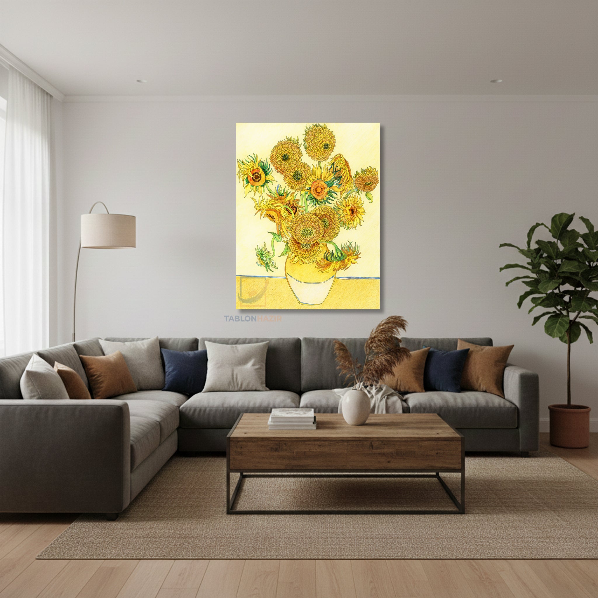 Dikey Kanvas Tablo Salon Duvar Tablosu Vangogh 47 Yeni Ev Hediyesi Ofis Tablosu