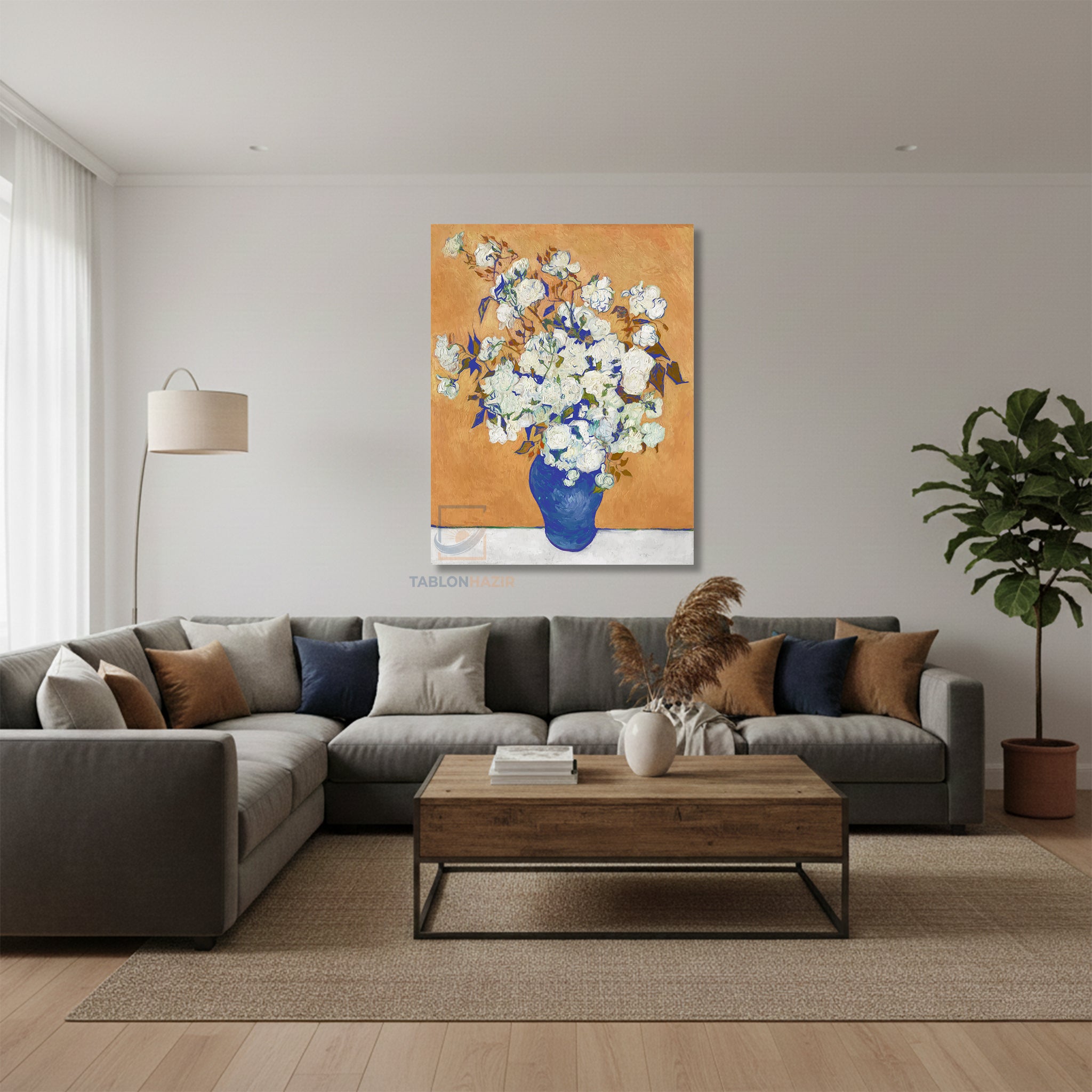 Dikey Kanvas Tablo Salon Duvar Tablosu Vangogh 5 Yeni Ev Hediyesi Ofis Tablosu