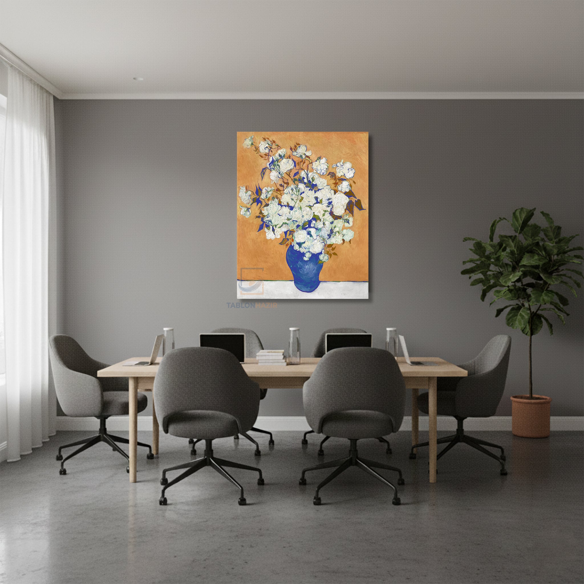 Dikey Kanvas Tablo Salon Duvar Tablosu Vangogh 5 Yeni Ev Hediyesi Ofis Tablosu