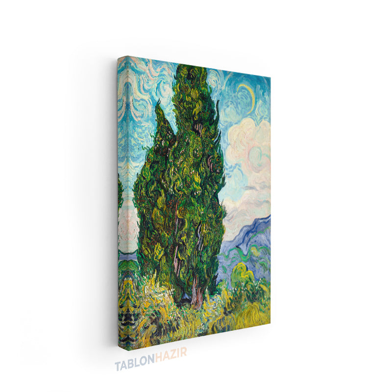Dikey Kanvas Tablo Salon Duvar Tablosu Vangogh 51 Yeni Ev Hediyesi Ofis Tablosu