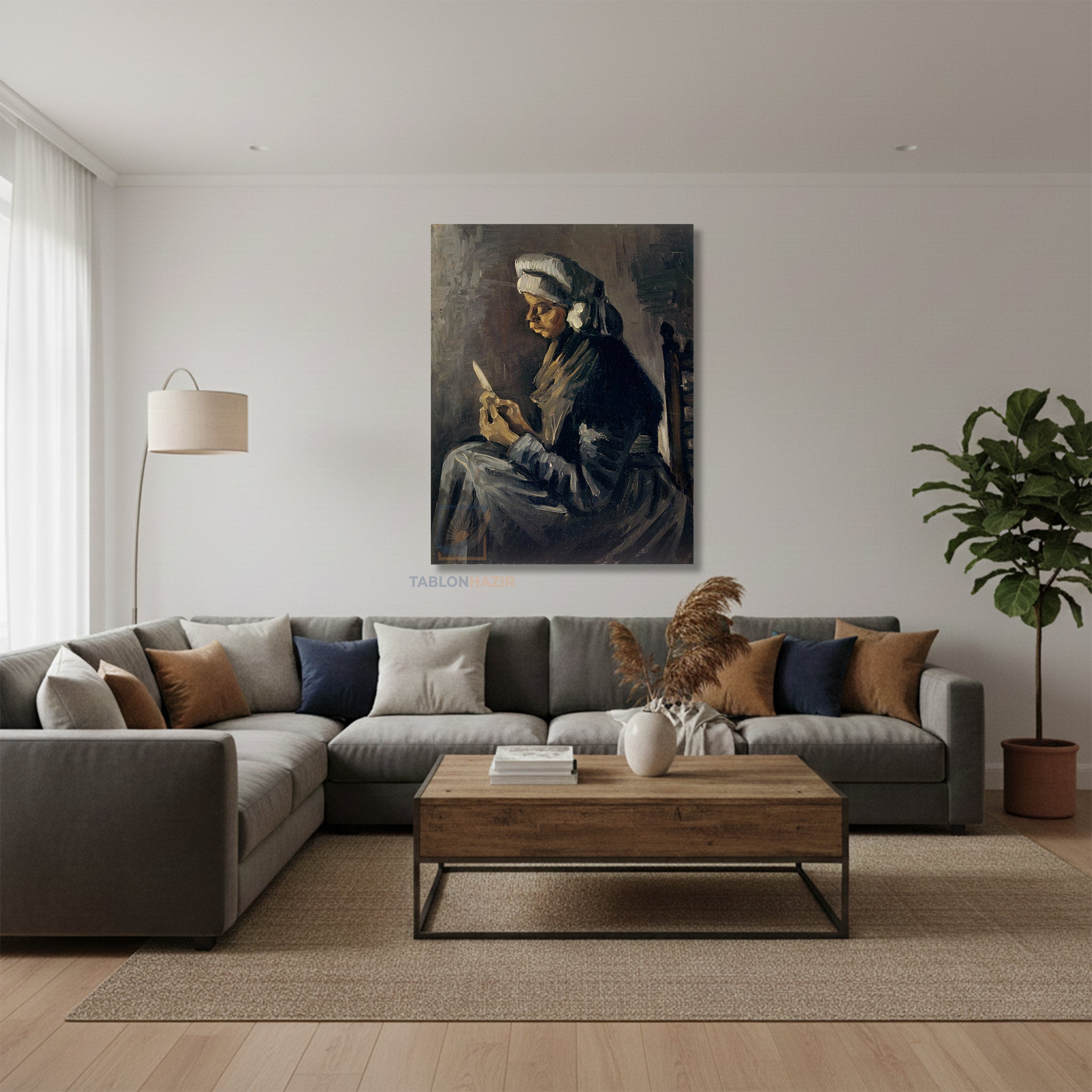 Dikey Kanvas Tablo Salon Duvar Tablosu Vangogh 55 Yeni Ev Hediyesi Ofis Tablosu