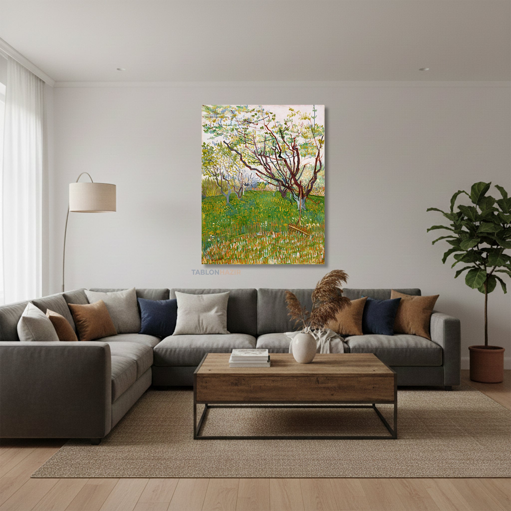 Dikey Kanvas Tablo Salon Duvar Tablosu Vangogh 57 Yeni Ev Hediyesi Ofis Tablosu