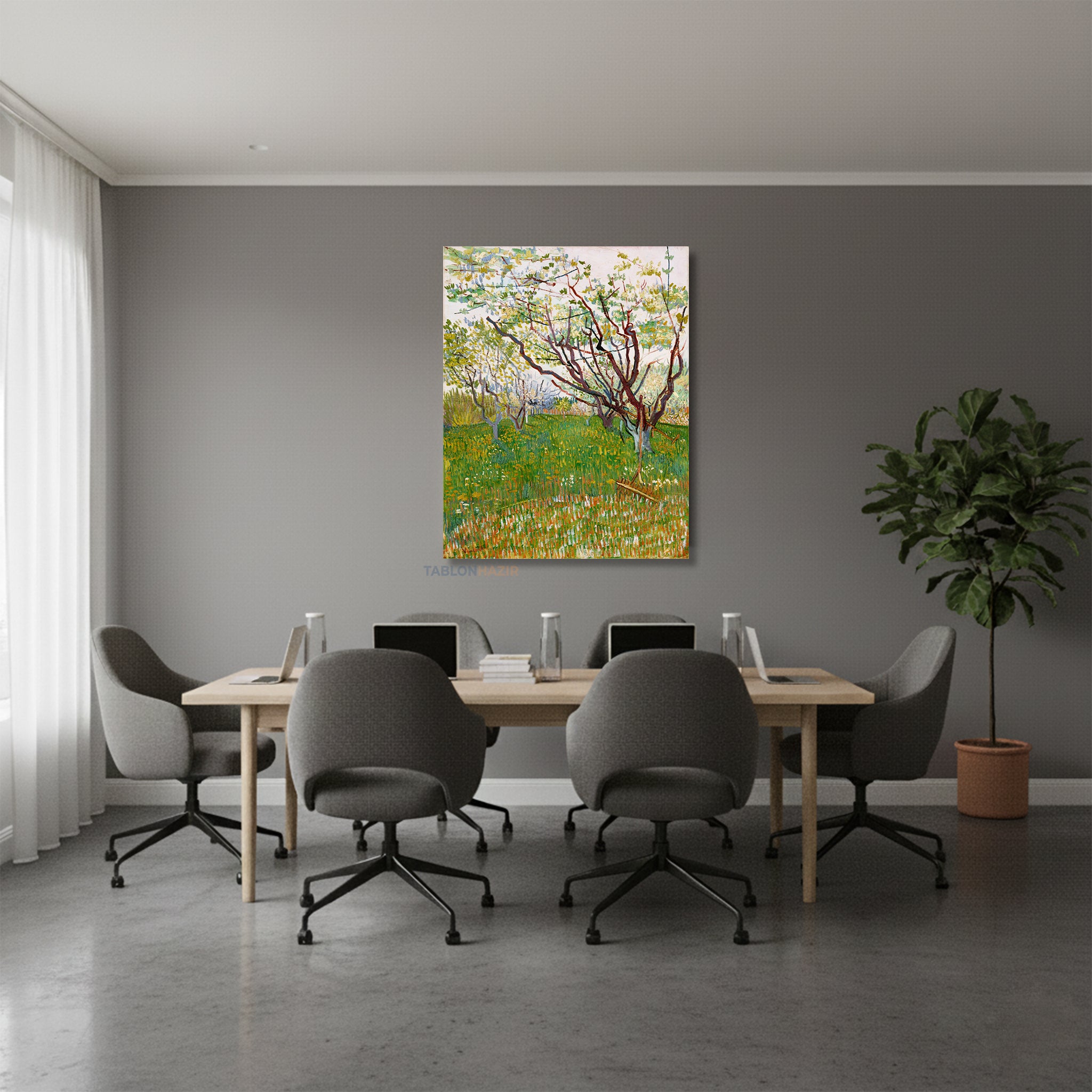 Dikey Kanvas Tablo Salon Duvar Tablosu Vangogh 57 Yeni Ev Hediyesi Ofis Tablosu