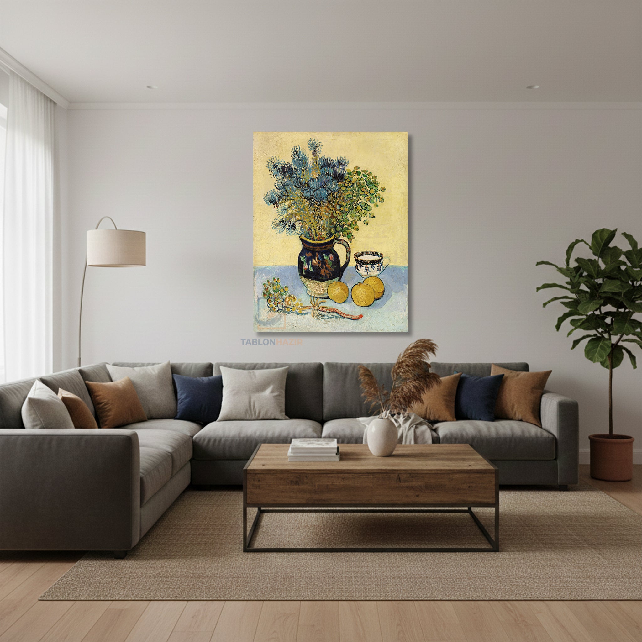 Dikey Kanvas Tablo Salon Duvar Tablosu Vangogh 62 Yeni Ev Hediyesi Ofis Tablosu