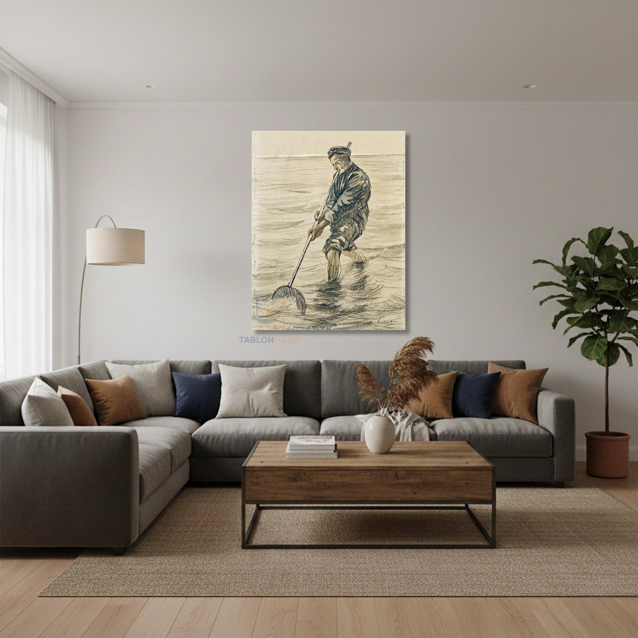 Dikey Kanvas Tablo Salon Duvar Tablosu Vangogh 66 Yeni Ev Hediyesi Ofis Tablosu