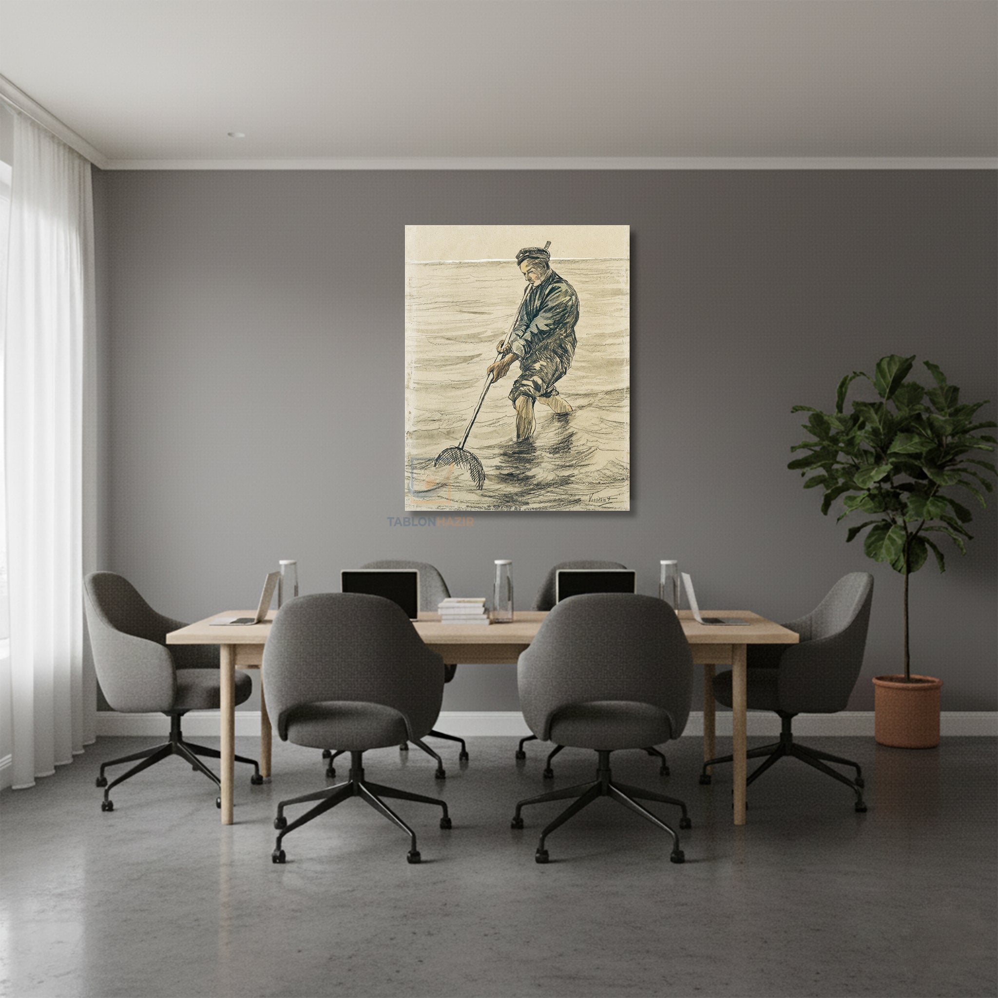 Dikey Kanvas Tablo Salon Duvar Tablosu Vangogh 66 Yeni Ev Hediyesi Ofis Tablosu