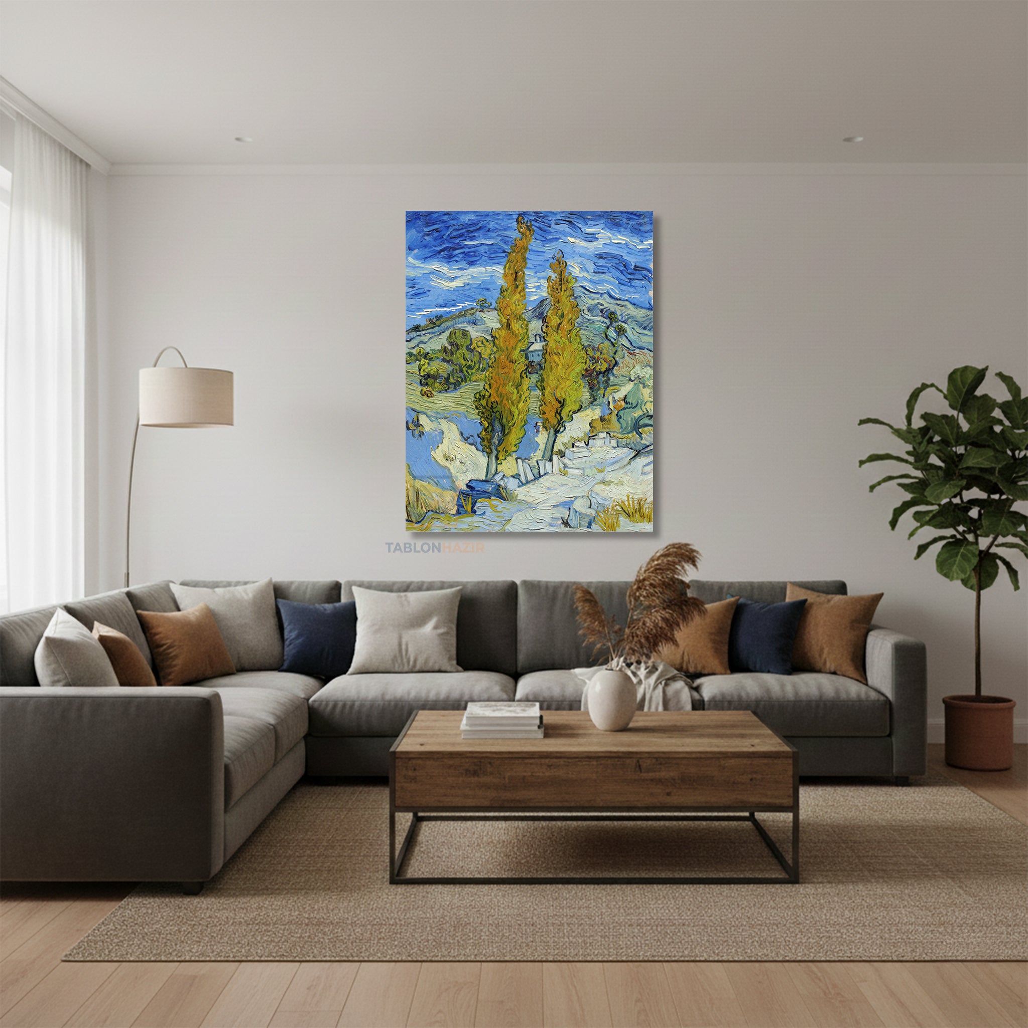 Dikey Kanvas Tablo Salon Duvar Tablosu Vangogh 73 Yeni Ev Hediyesi Ofis Tablosu