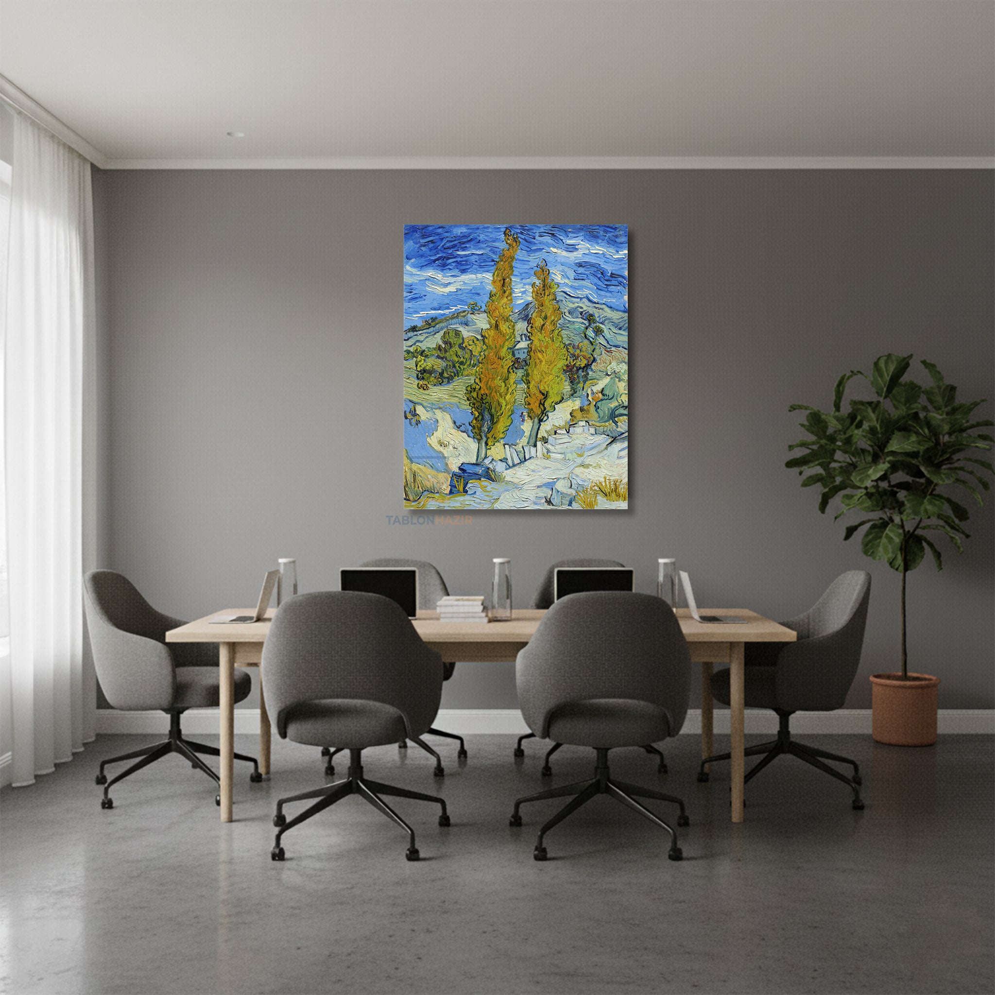 Dikey Kanvas Tablo Salon Duvar Tablosu Vangogh 73 Yeni Ev Hediyesi Ofis Tablosu