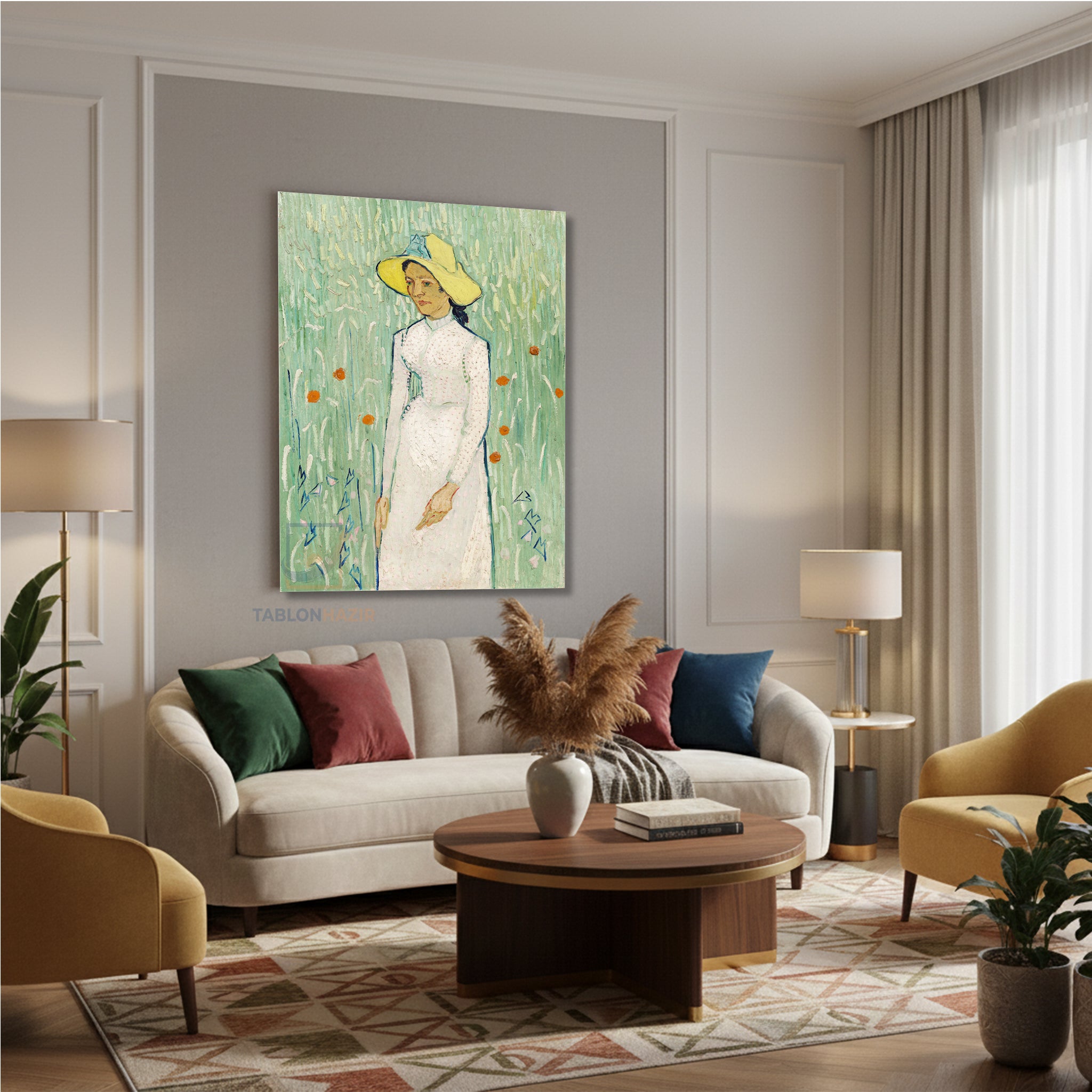 Dikey Kanvas Tablo Salon Duvar Tablosu Vangogh 77 Yeni Ev Hediyesi Ofis Tablosu