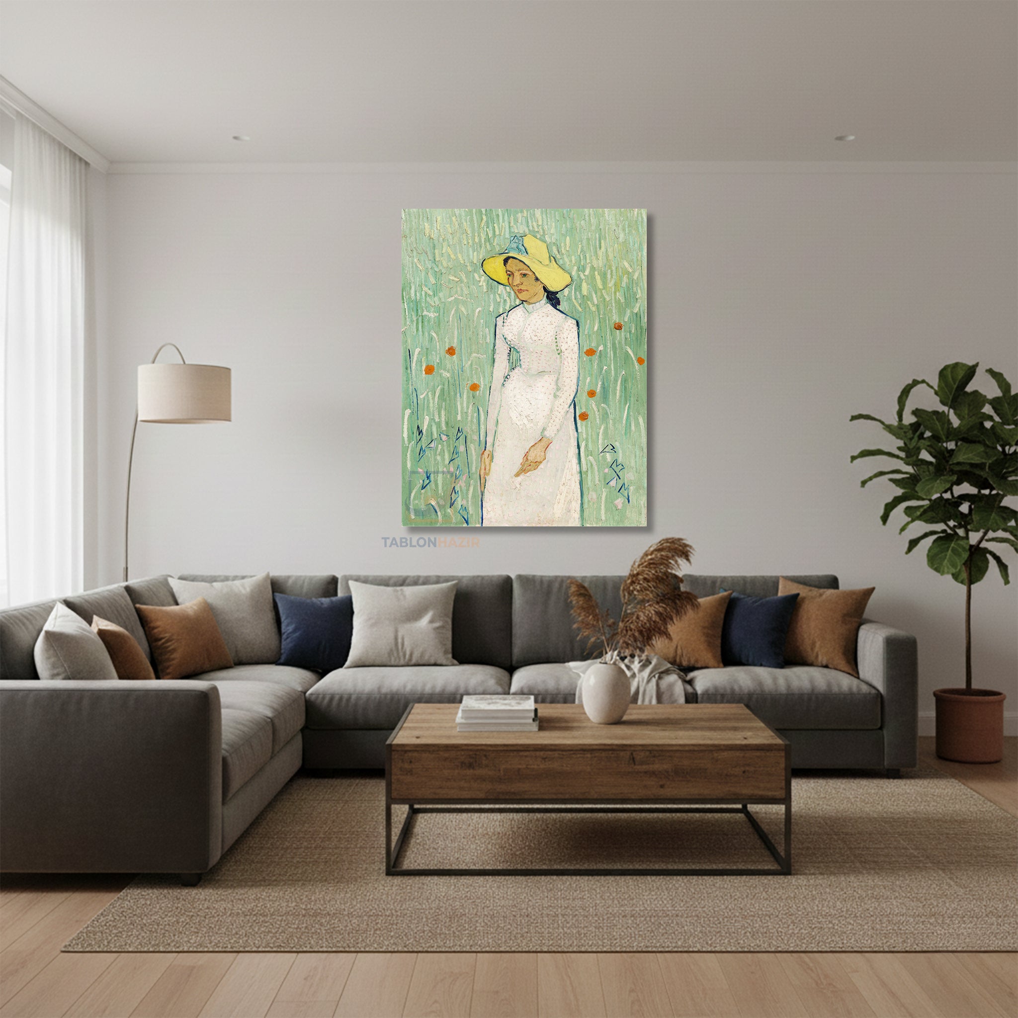 Dikey Kanvas Tablo Salon Duvar Tablosu Vangogh 77 Yeni Ev Hediyesi Ofis Tablosu