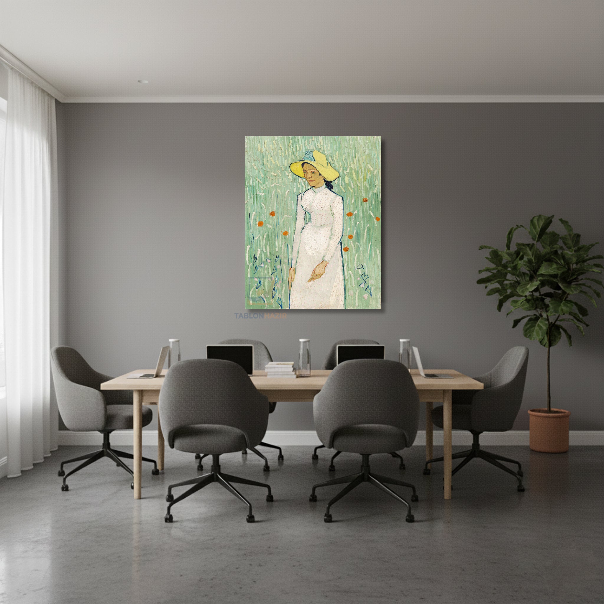 Dikey Kanvas Tablo Salon Duvar Tablosu Vangogh 77 Yeni Ev Hediyesi Ofis Tablosu