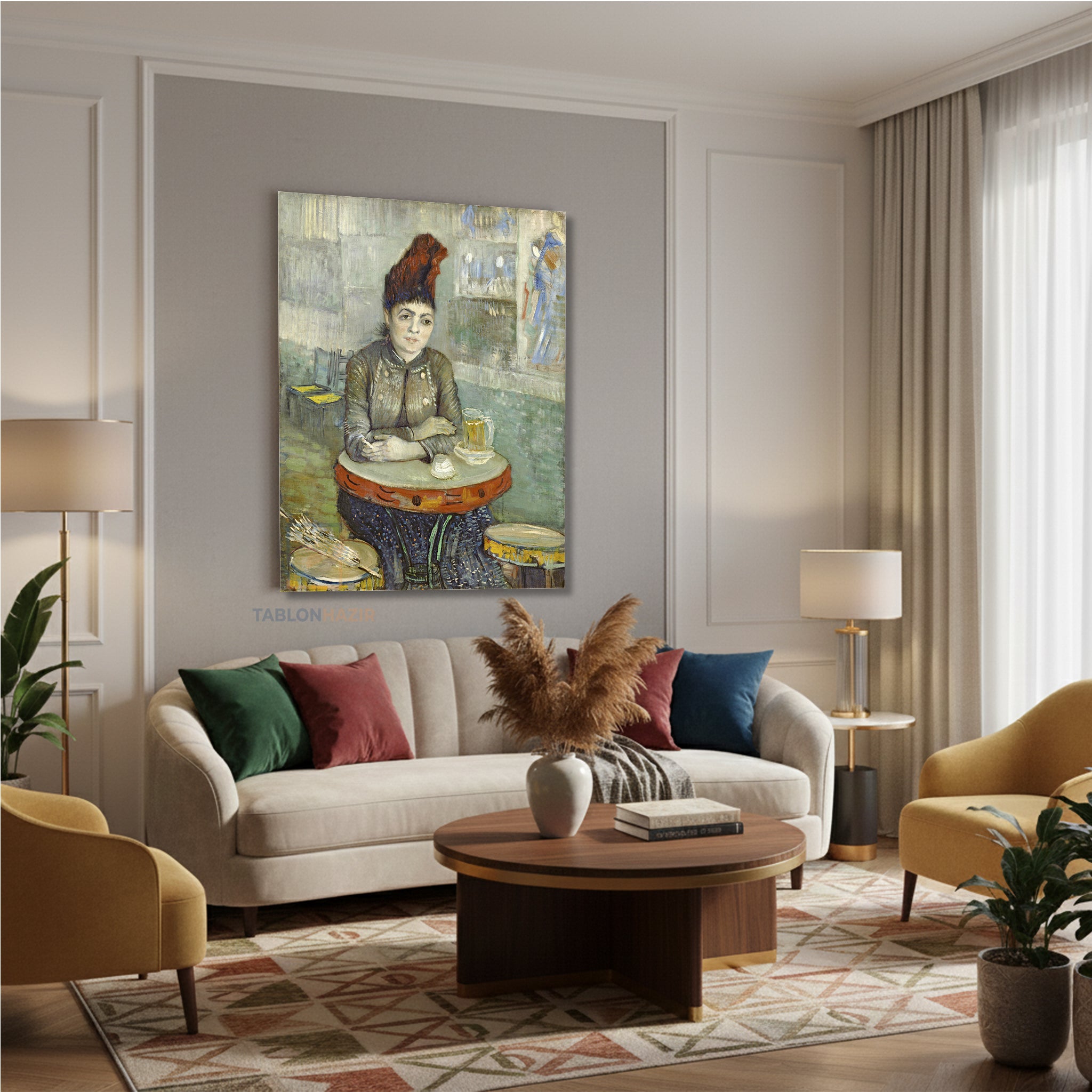 Dikey Kanvas Tablo Salon Duvar Tablosu Vangogh 85 Yeni Ev Hediyesi Ofis Tablosu