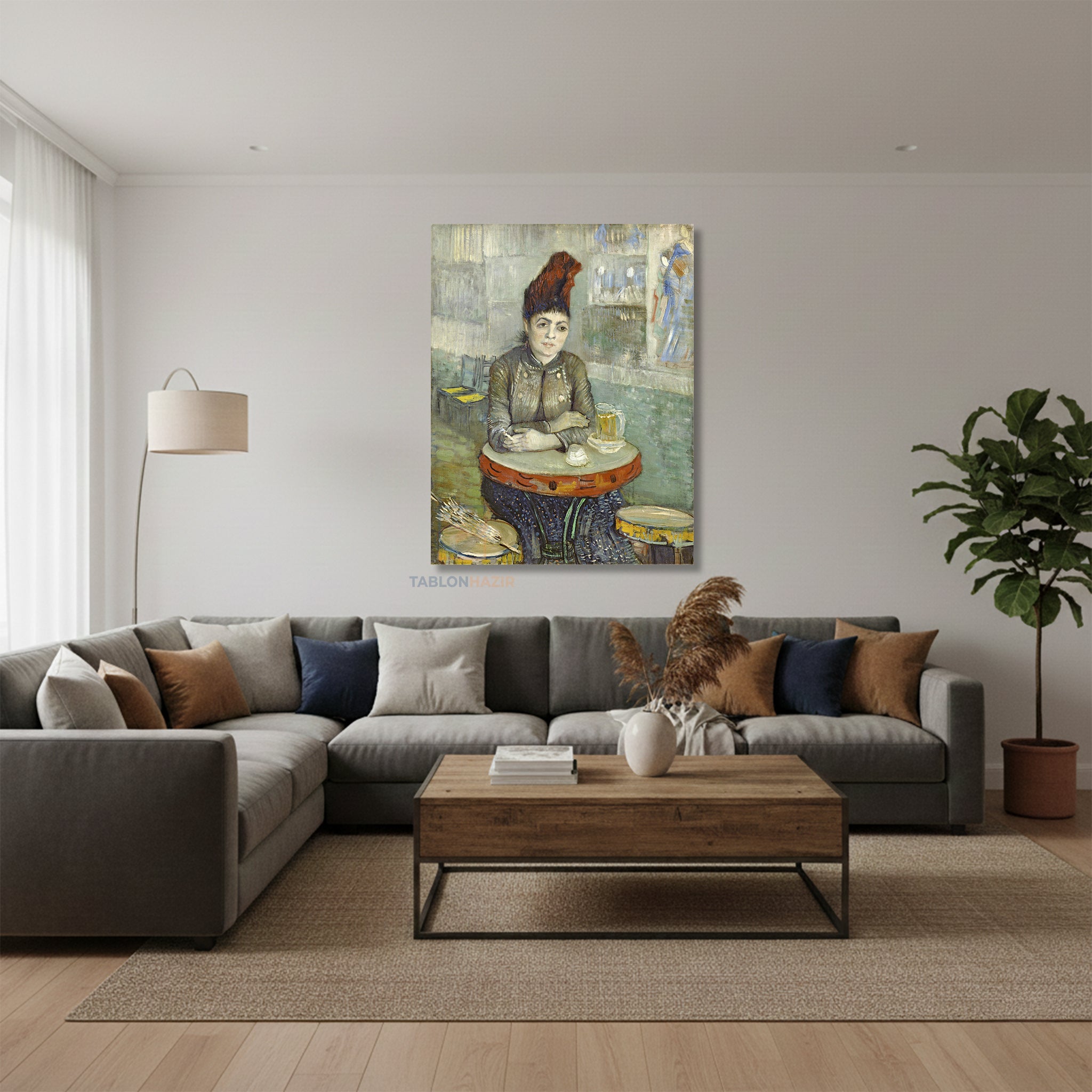 Dikey Kanvas Tablo Salon Duvar Tablosu Vangogh 85 Yeni Ev Hediyesi Ofis Tablosu