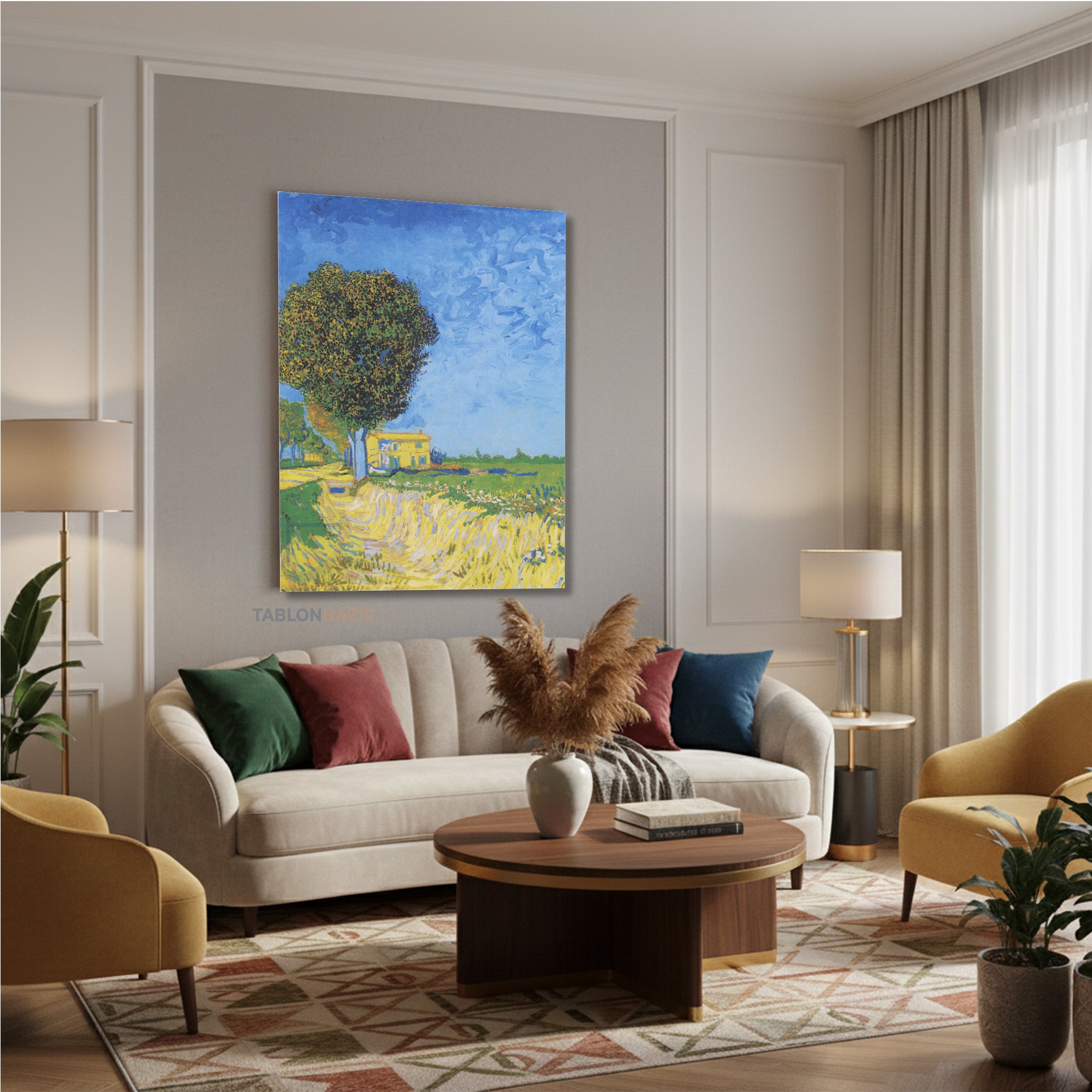 Dikey Kanvas Tablo Salon Duvar Tablosu Vangogh 86 Yeni Ev Hediyesi Ofis Tablosu