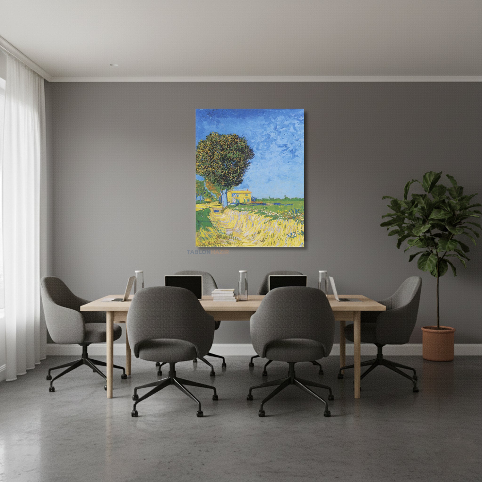 Dikey Kanvas Tablo Salon Duvar Tablosu Vangogh 86 Yeni Ev Hediyesi Ofis Tablosu