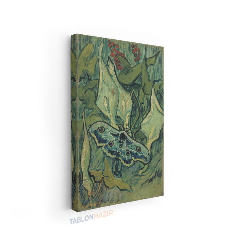 Dikey Kanvas Tablo Salon Duvar Tablosu Vangogh Emperormoth Yeni Ev Hediyesi Ofis Tablosu