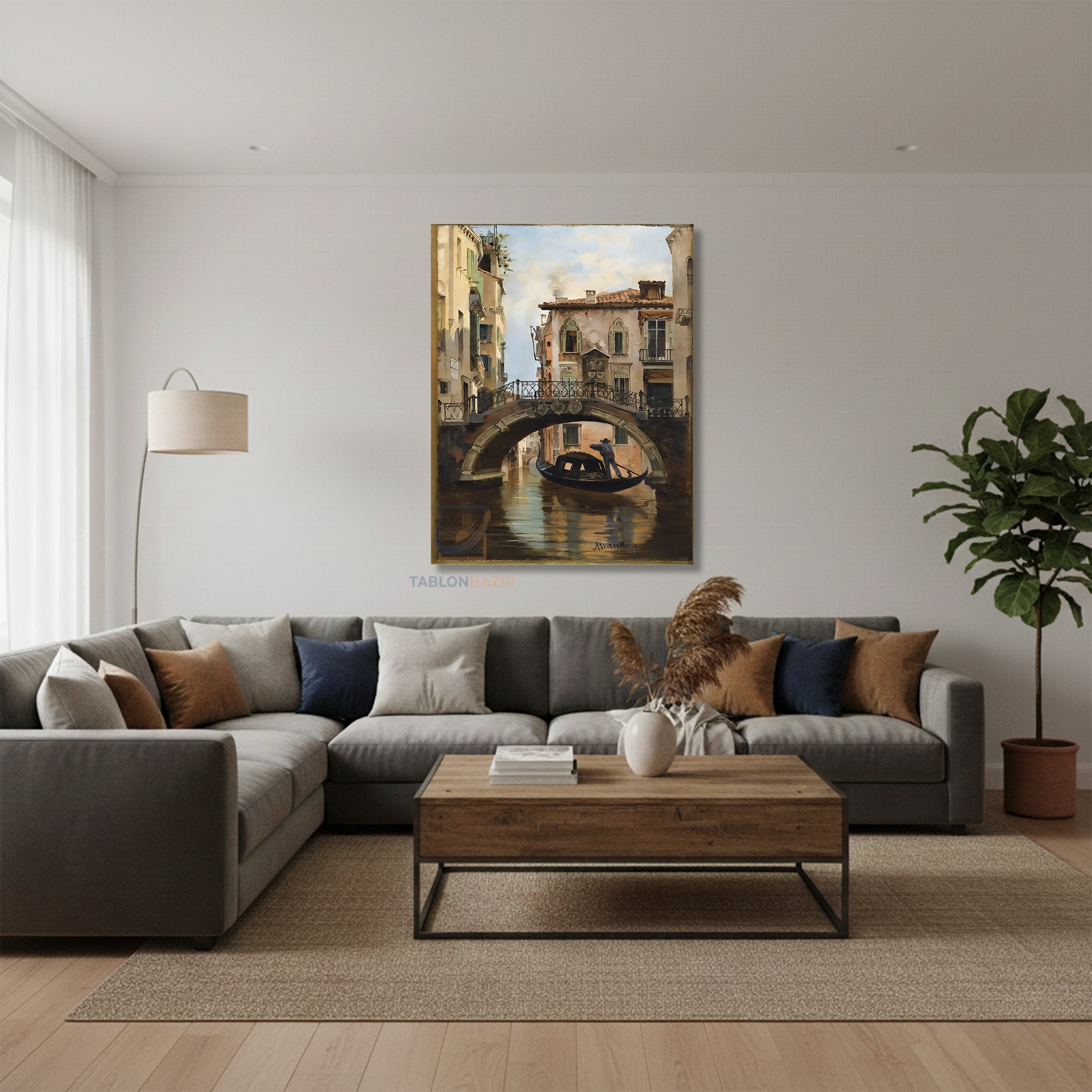 Dikey Kanvas Tablo Salon Duvar Tablosu Venedik Yeni Ev Hediyesi Ofis Tablosu