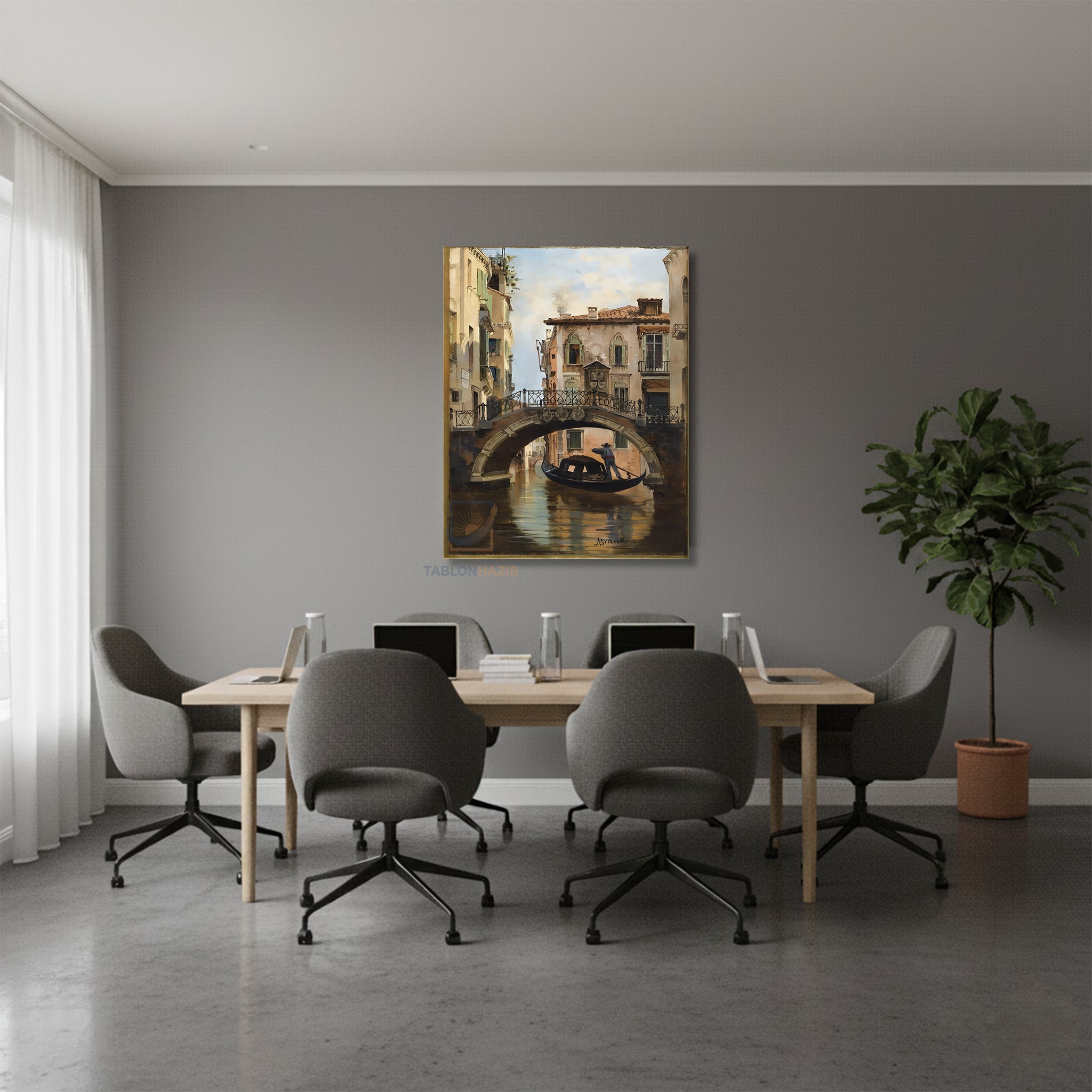 Dikey Kanvas Tablo Salon Duvar Tablosu Venedik Yeni Ev Hediyesi Ofis Tablosu