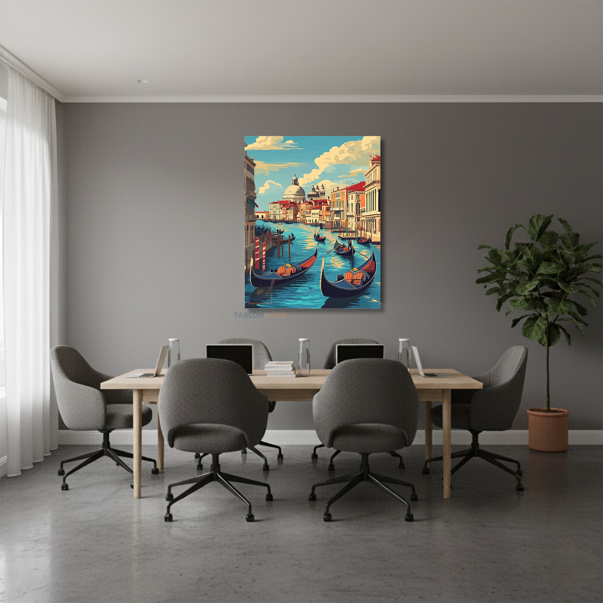 Dikey Kanvas Tablo Salon Duvar Tablosu Venedik Soyut Yeni Ev Hediyesi Ofis Tablosu