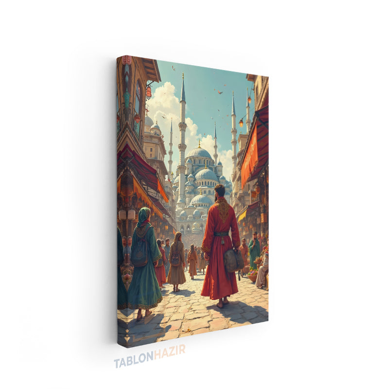 Dikey Kanvas Tablo Salon Duvar Tablosu Yapayzeka Osmanli Yeni Ev Hediyesi Ofis Tablosu