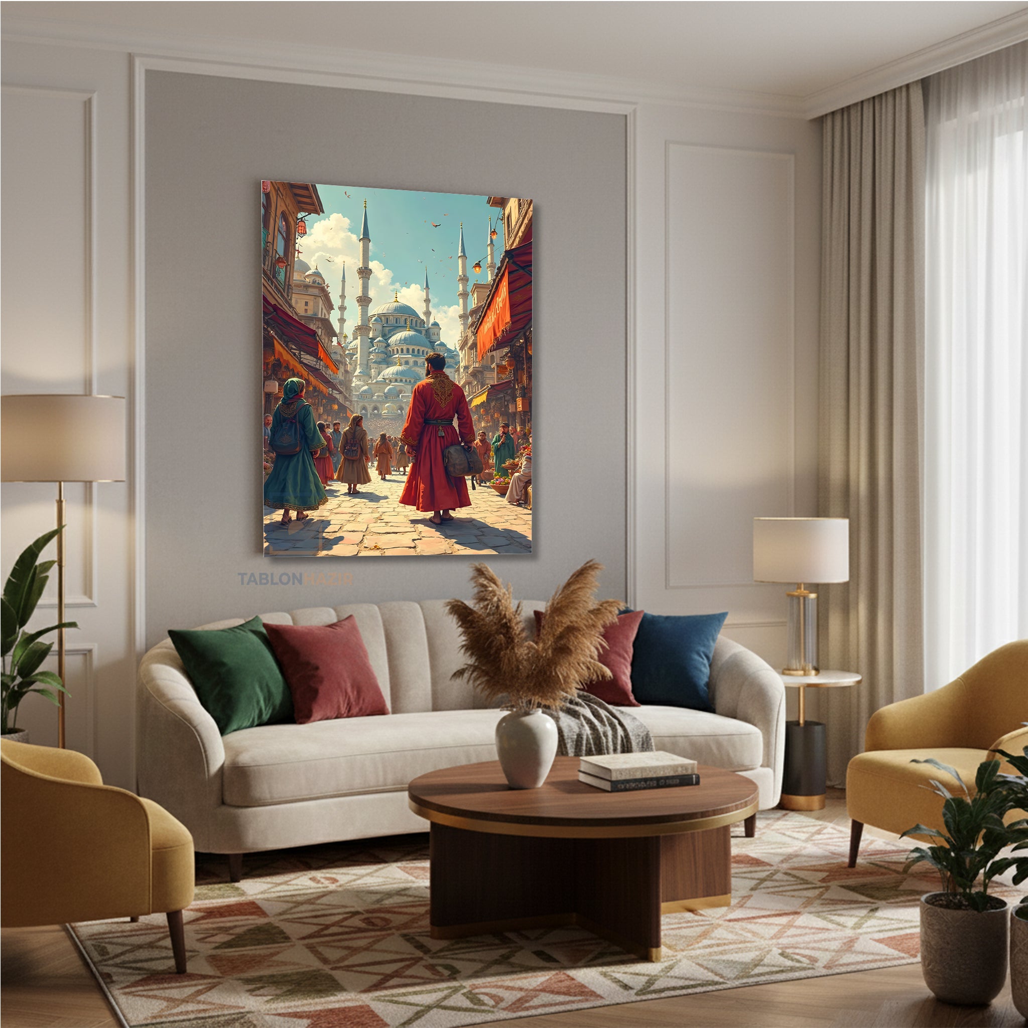 Dikey Kanvas Tablo Salon Duvar Tablosu Yapayzeka Osmanli Yeni Ev Hediyesi Ofis Tablosu