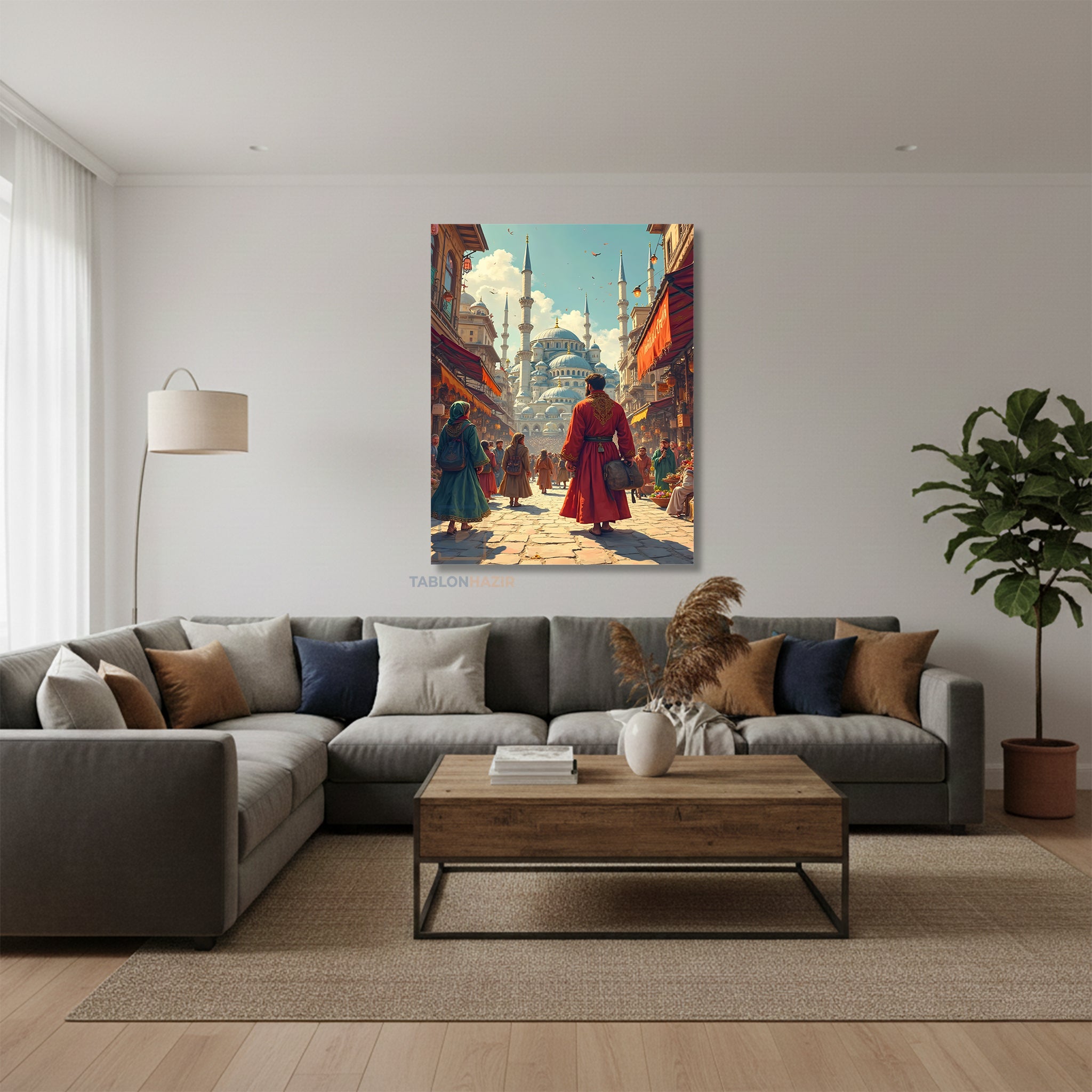 Dikey Kanvas Tablo Salon Duvar Tablosu Yapayzeka Osmanli Yeni Ev Hediyesi Ofis Tablosu