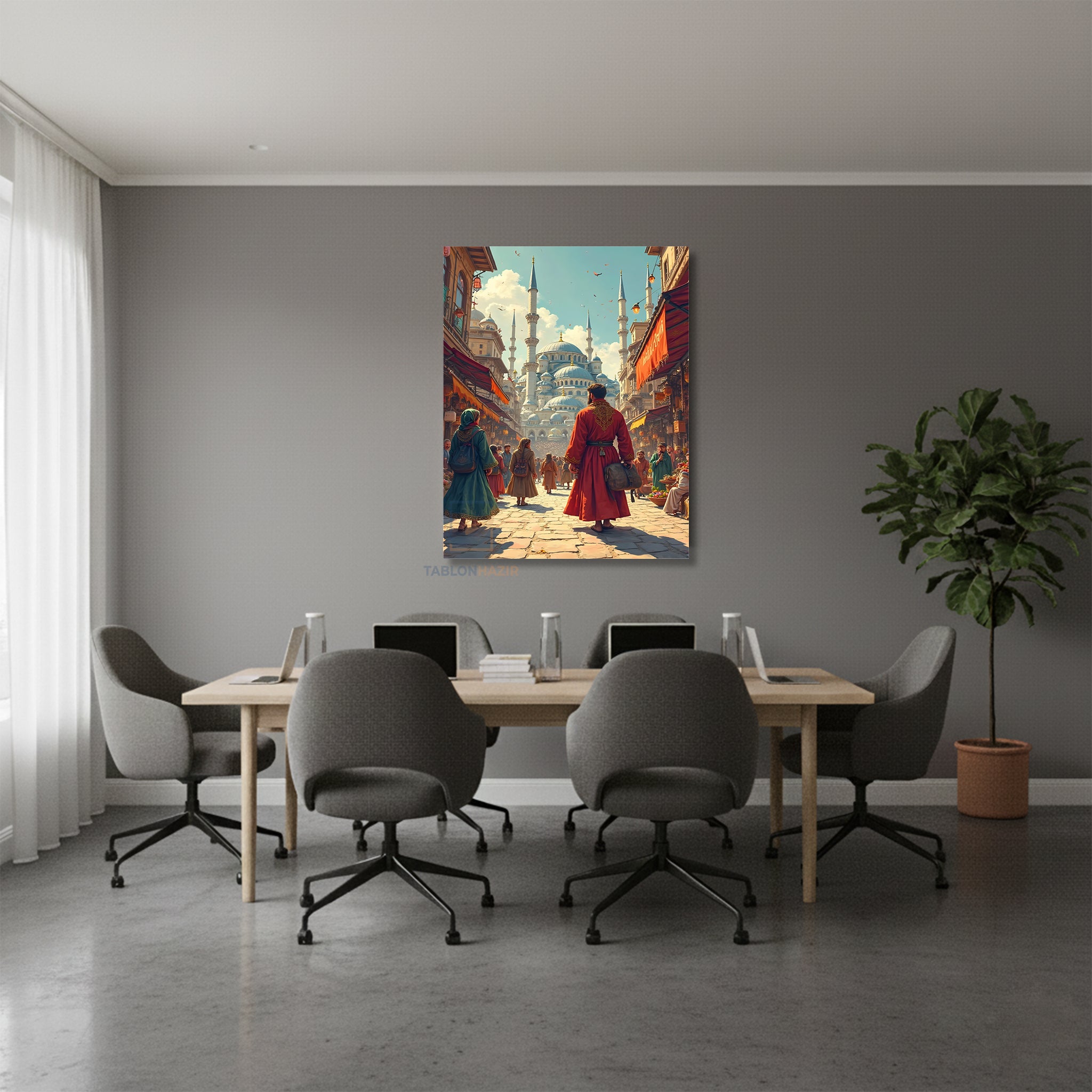 Dikey Kanvas Tablo Salon Duvar Tablosu Yapayzeka Osmanli Yeni Ev Hediyesi Ofis Tablosu