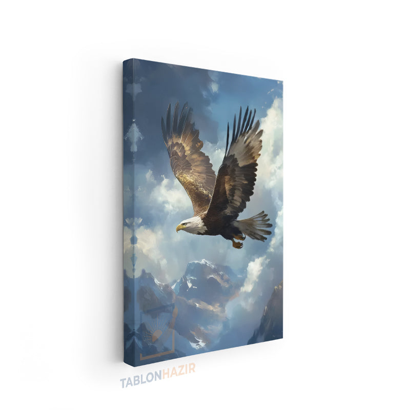Dikey Kanvas Tablo Salon Duvar Tablosu Yuksekten Uçan Kartal Yeni Ev Hediyesi Ofis Tablosu