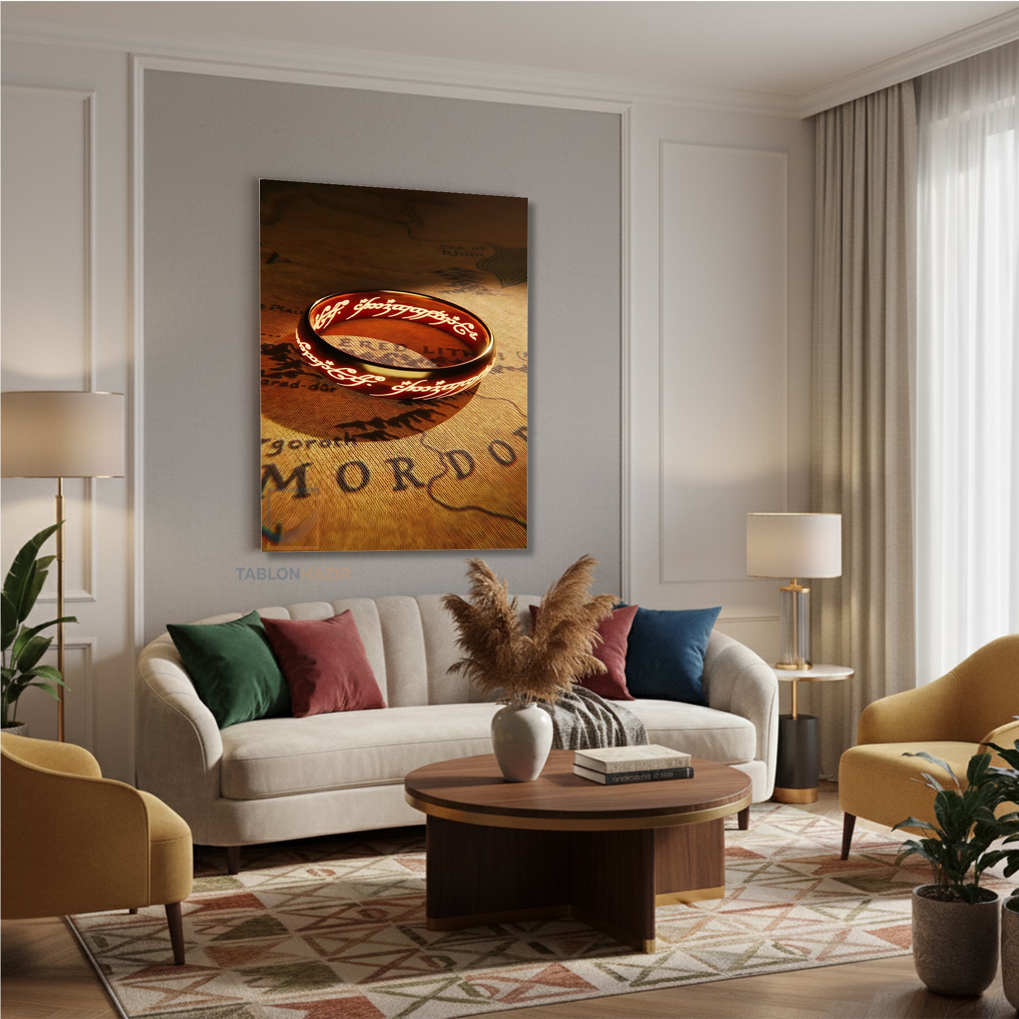 Dikey Kanvas Tablo Salon Duvar Tablosu Yuzuk Lotr Yeni Ev Hediyesi Ofis Tablosu