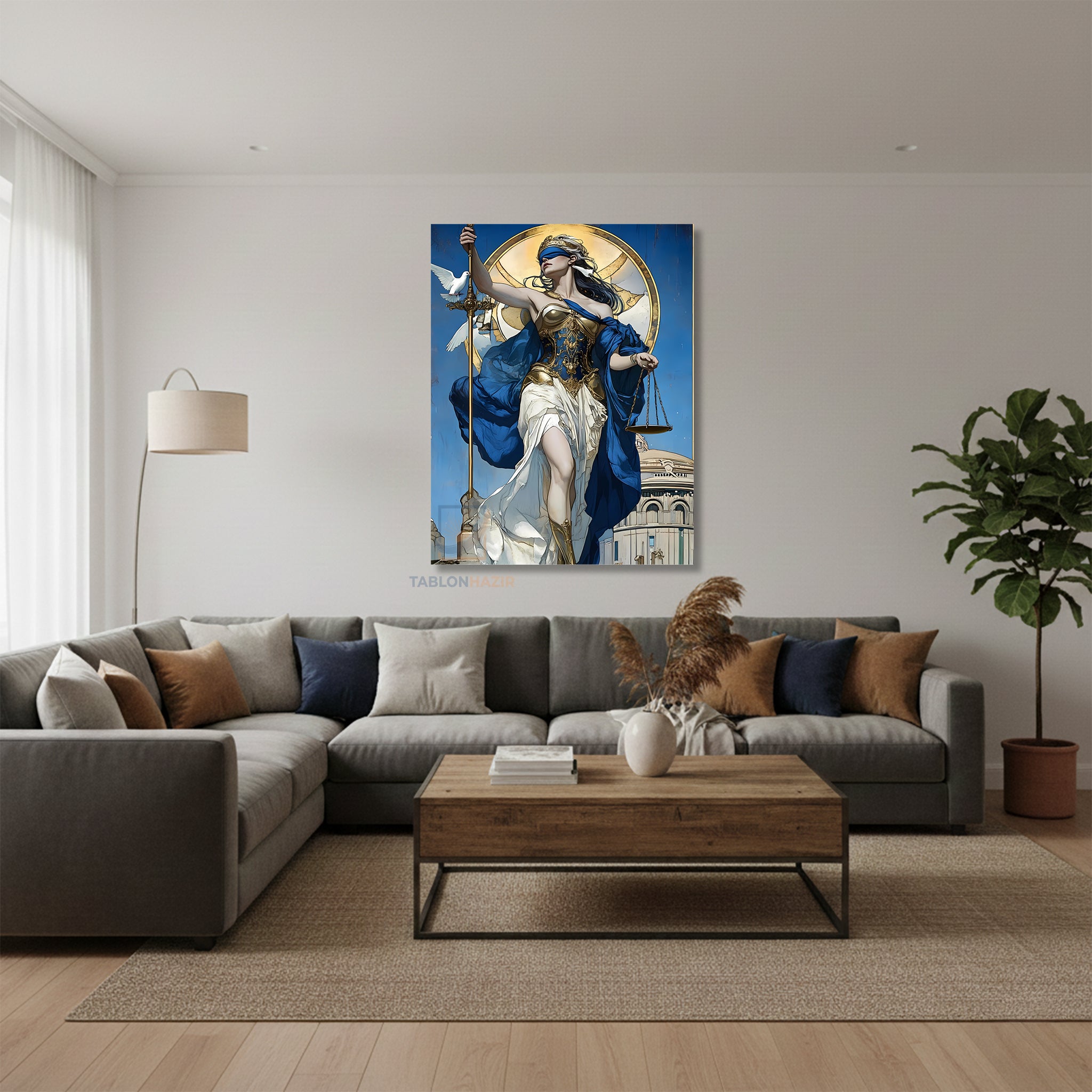 Dikey Kanvas Tablo Salon Duvar Tablosu Adaletkadın1 Yeni Ev Hediyesi Ofis Tablosu