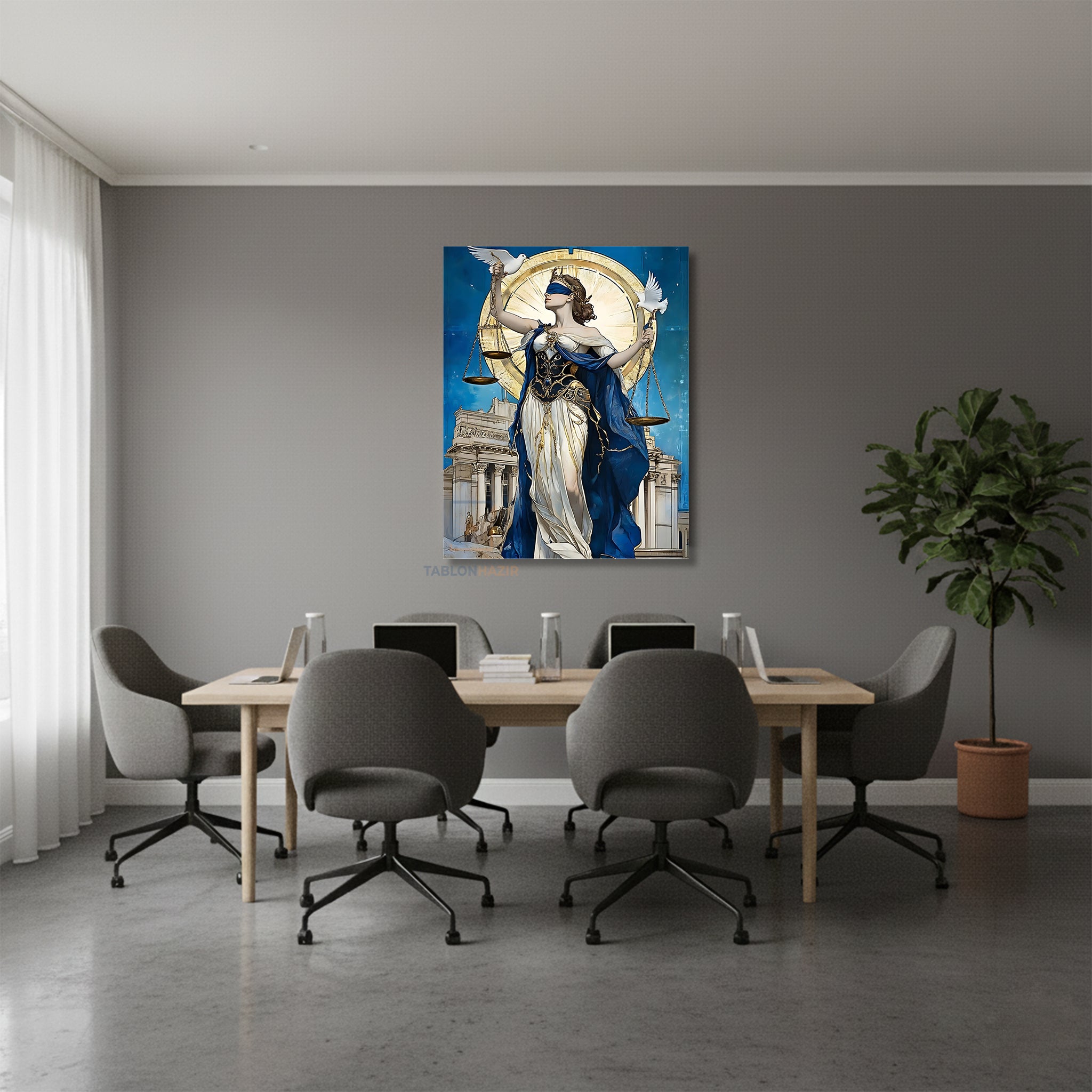 Dikey Kanvas Tablo Salon Duvar Tablosu Adaletkadın2 Yeni Ev Hediyesi Ofis Tablosu