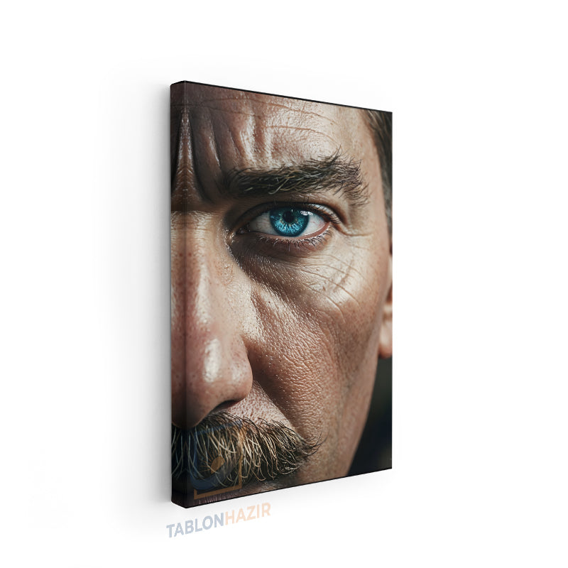 Dikey Kanvas Tablo Salon Duvar Tablosu Atatürk Yarim Portre Yeni Ev Hediyesi Ofis Tablosu