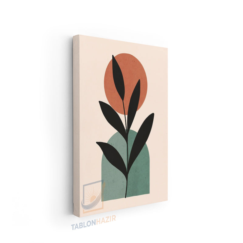 Dikey Kanvas Tablo Salon Duvar Tablosu Boho Soyut Yaprak Yeni Ev Hediyesi Ofis Tablosu