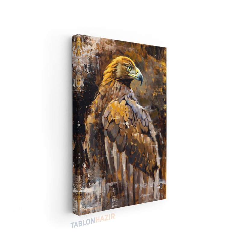 Dikey Kanvas Tablo Salon Duvar Tablosu Kartalkahverengi Yeni Ev Hediyesi Ofis Tablosu