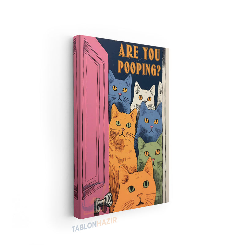 Dikey Kanvas Tablo Salon Duvar Tablosu Kedilerr Yeni Ev Hediyesi Ofis Tablosu