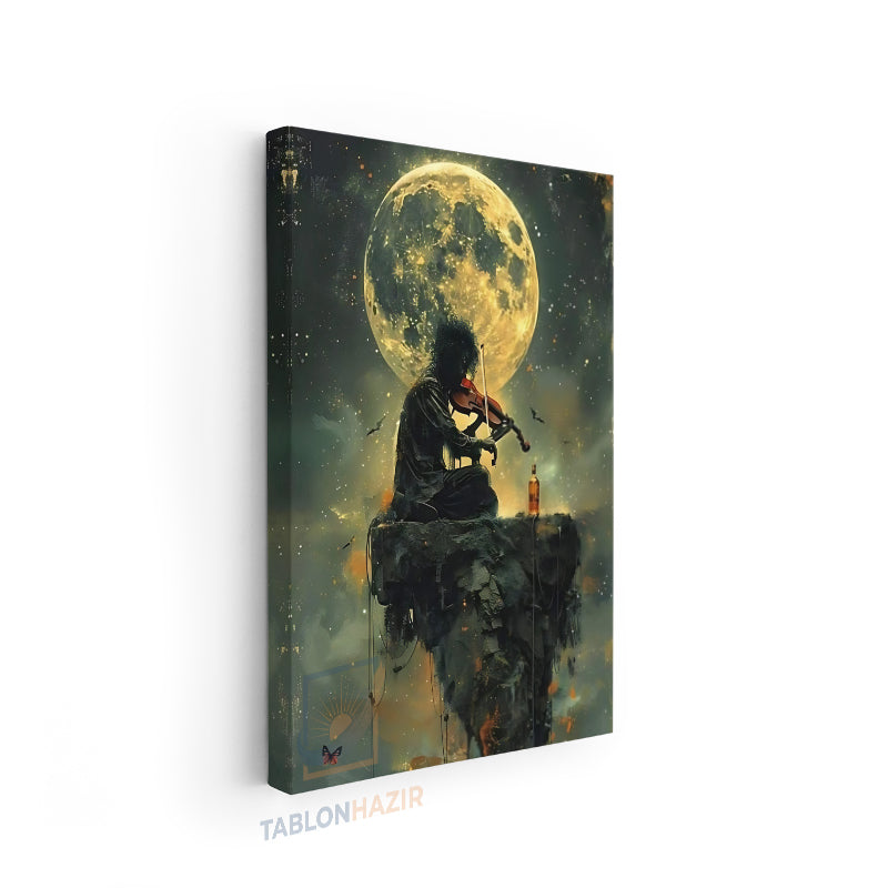 Dikey Kanvas Tablo Salon Duvar Tablosu Kemancıay Yeni Ev Hediyesi Ofis Tablosu