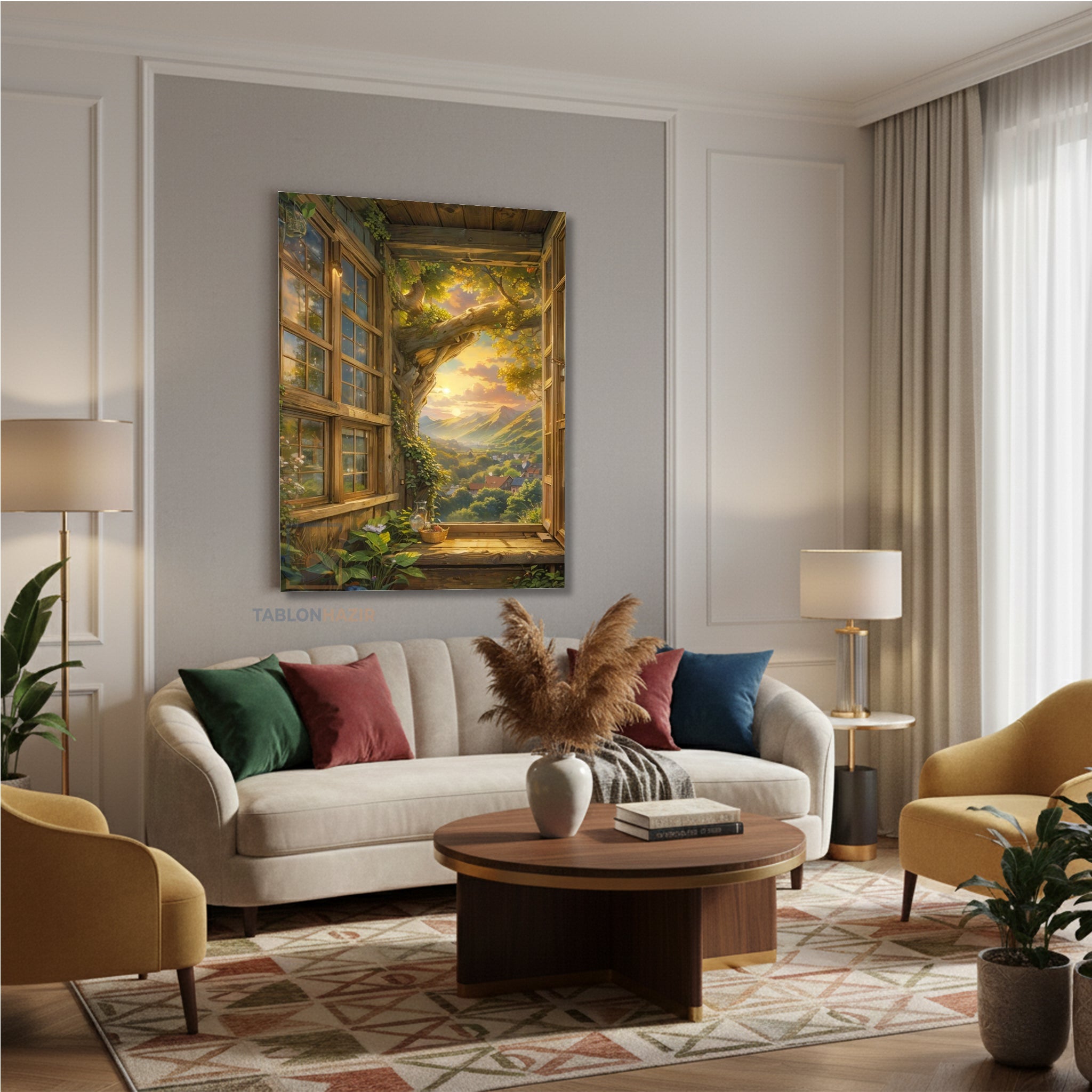 Dikey Kanvas Tablo Salon Duvar Tablosu Kenouji Yeni Ev Hediyesi Ofis Tablosu