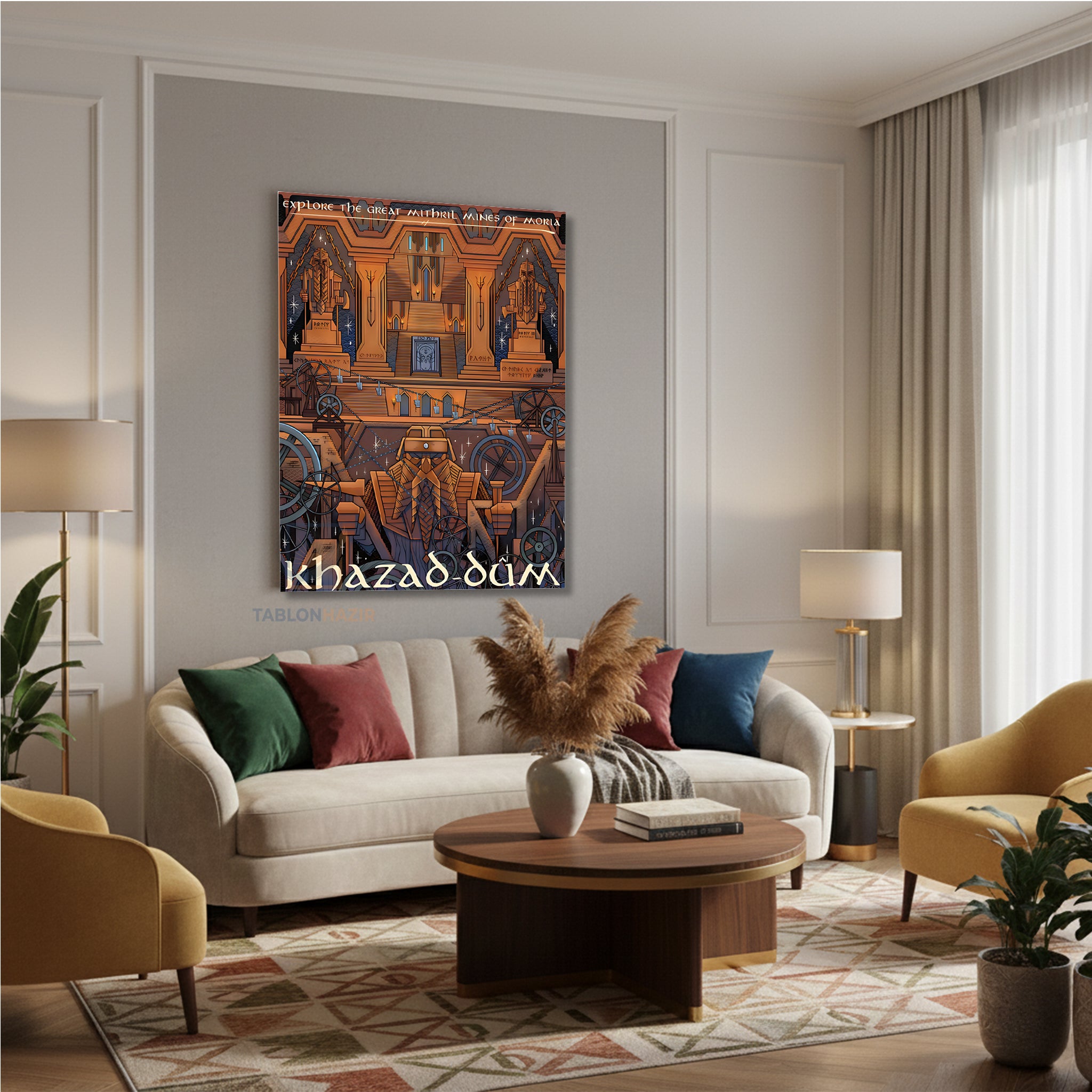Dikey Kanvas Tablo Salon Duvar Tablosu Khazad Dum Lotr Yeni Ev Hediyesi Ofis Tablosu
