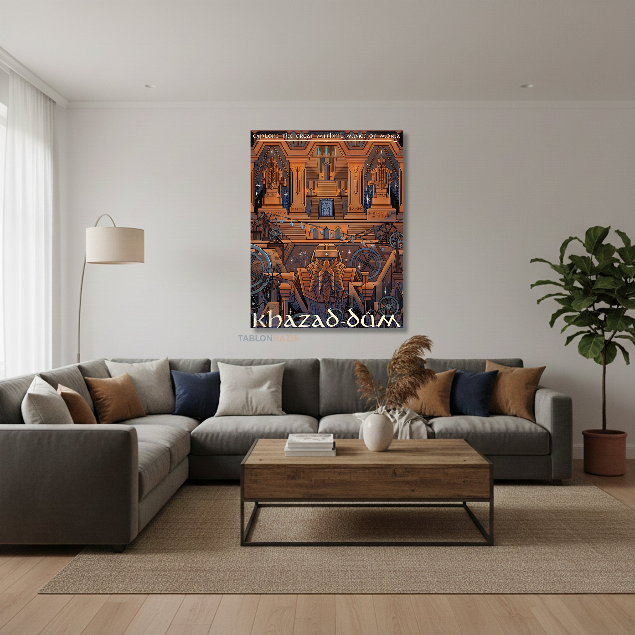 Dikey Kanvas Tablo Salon Duvar Tablosu Khazad Dum Lotr Yeni Ev Hediyesi Ofis Tablosu