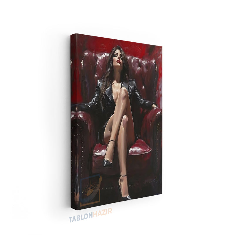 Dikey Kanvas Tablo Salon Duvar Tablosu Kırmızıkoltuk Yeni Ev Hediyesi Ofis Tablosu