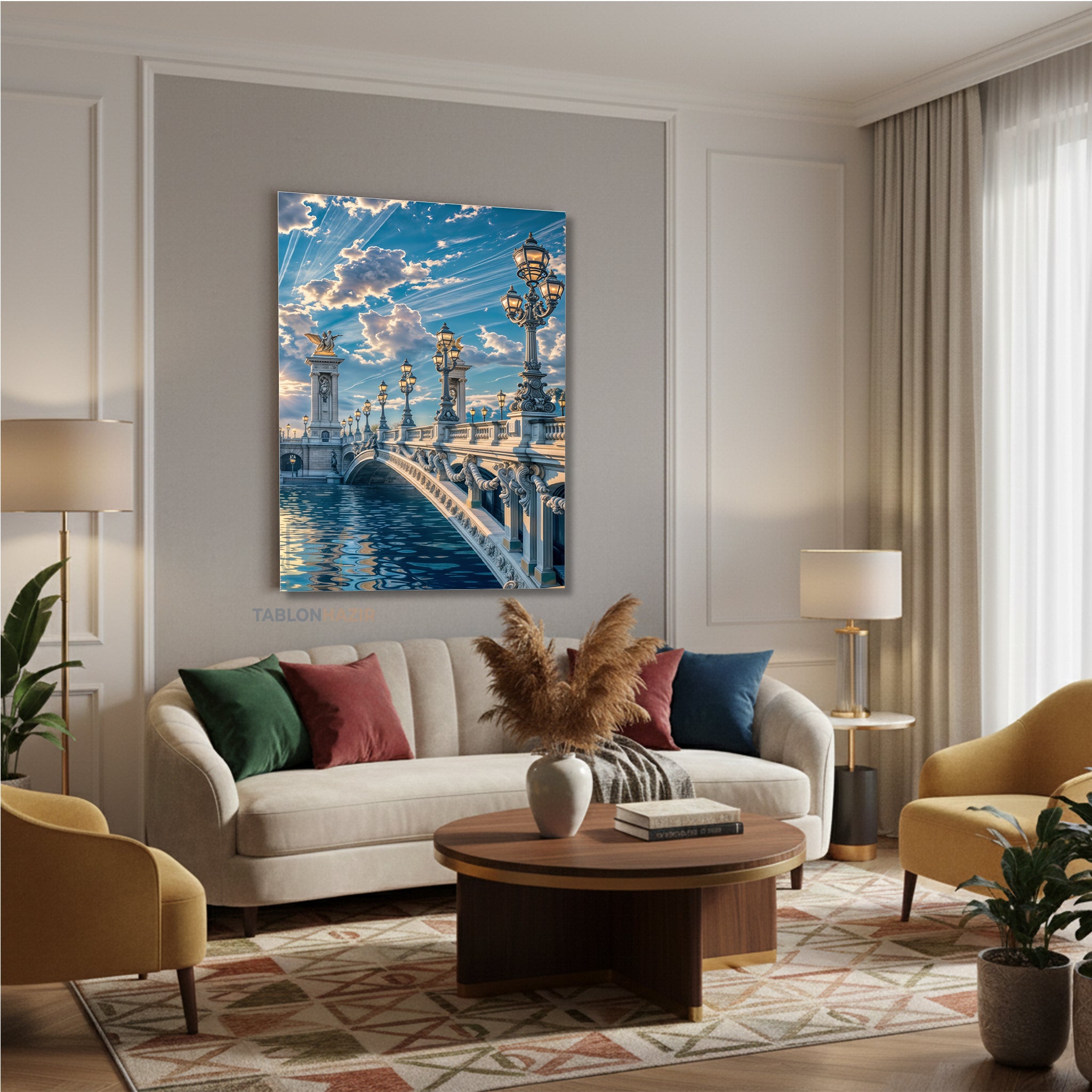 Dikey Kanvas Tablo Salon Duvar Tablosu Klasik Kopru Yeni Ev Hediyesi Ofis Tablosu