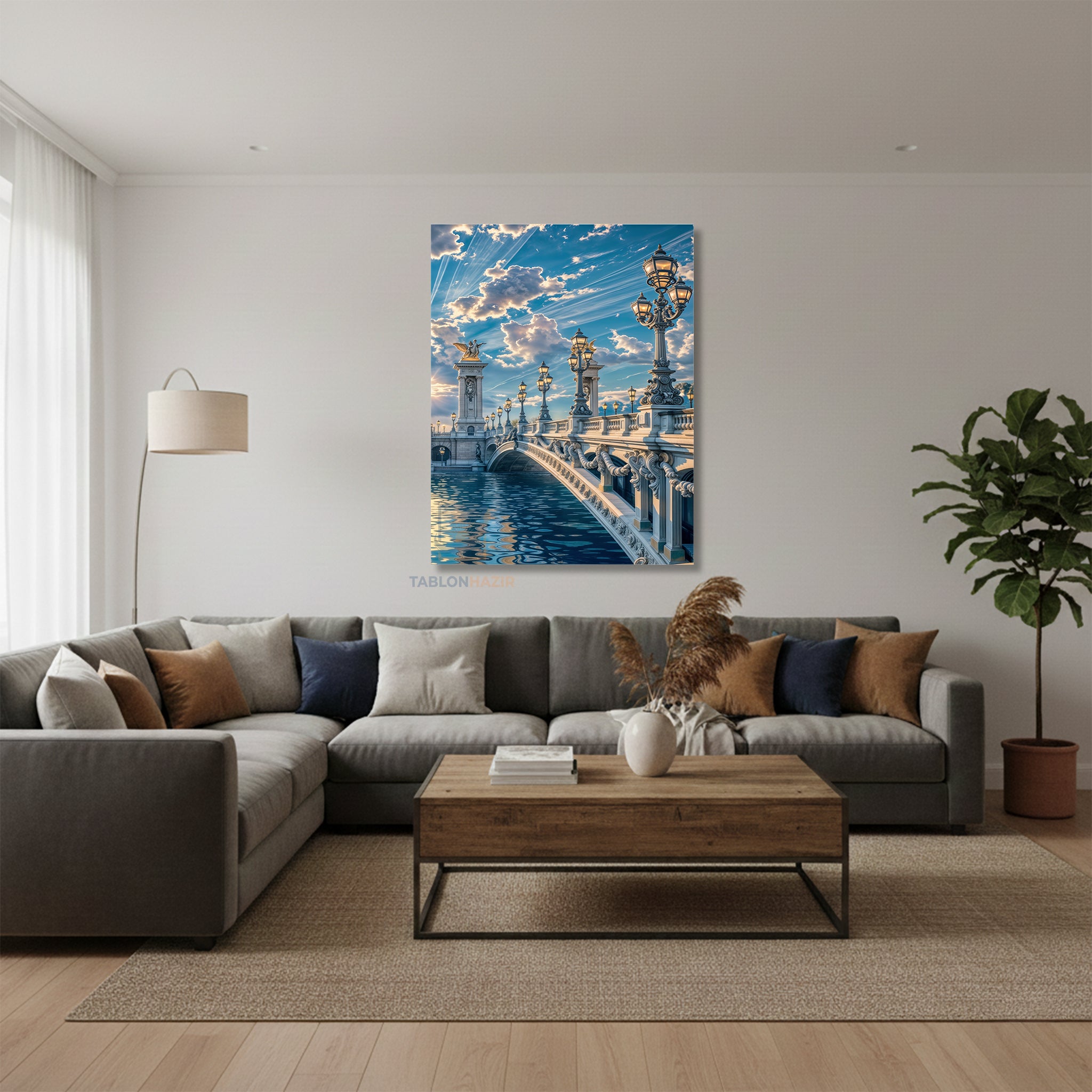 Dikey Kanvas Tablo Salon Duvar Tablosu Klasik Kopru Yeni Ev Hediyesi Ofis Tablosu