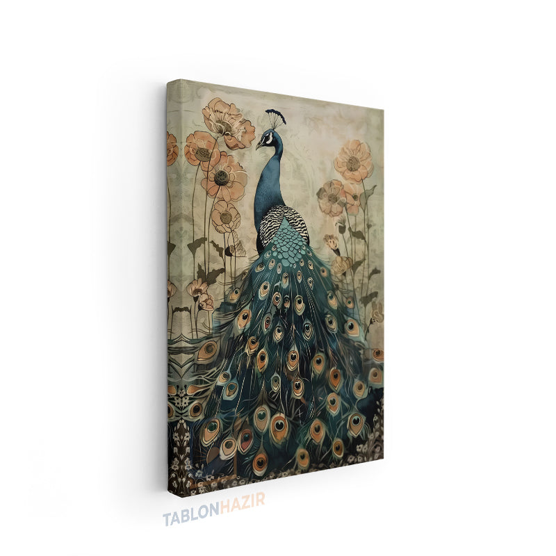 Dikey Kanvas Tablo Salon Duvar Tablosu Klasik TavuzKuşu Yeni Ev Hediyesi Ofis Tablosu