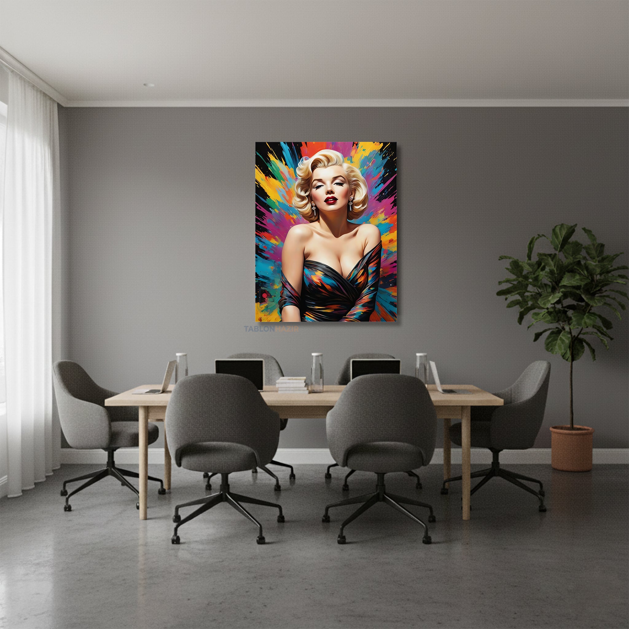 Dikey Kanvas Tablo Salon Duvar Tablosu Mariliyn11 Yeni Ev Hediyesi Ofis Tablosu