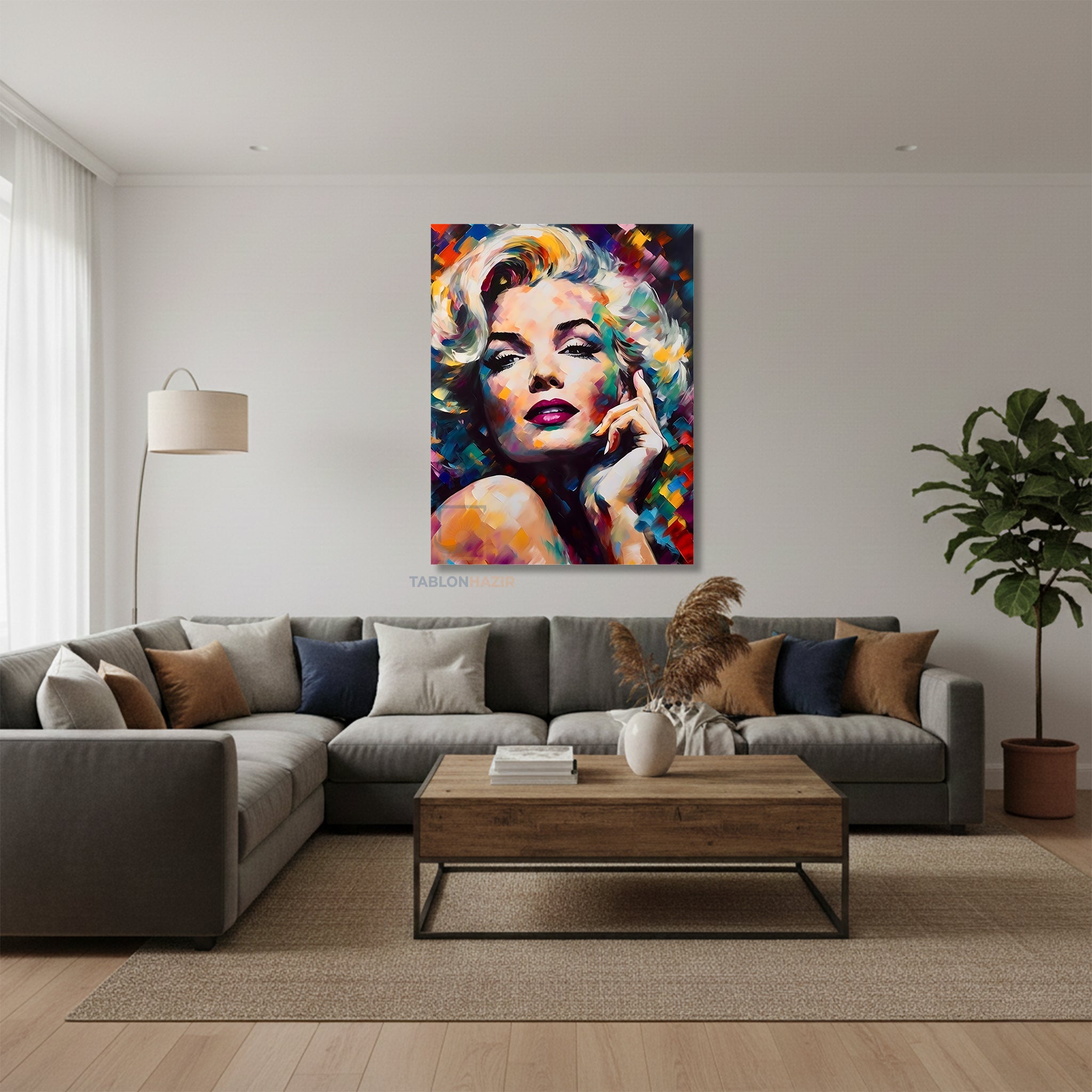 Dikey Kanvas Tablo Salon Duvar Tablosu Mariliyn6 Yeni Ev Hediyesi Ofis Tablosu