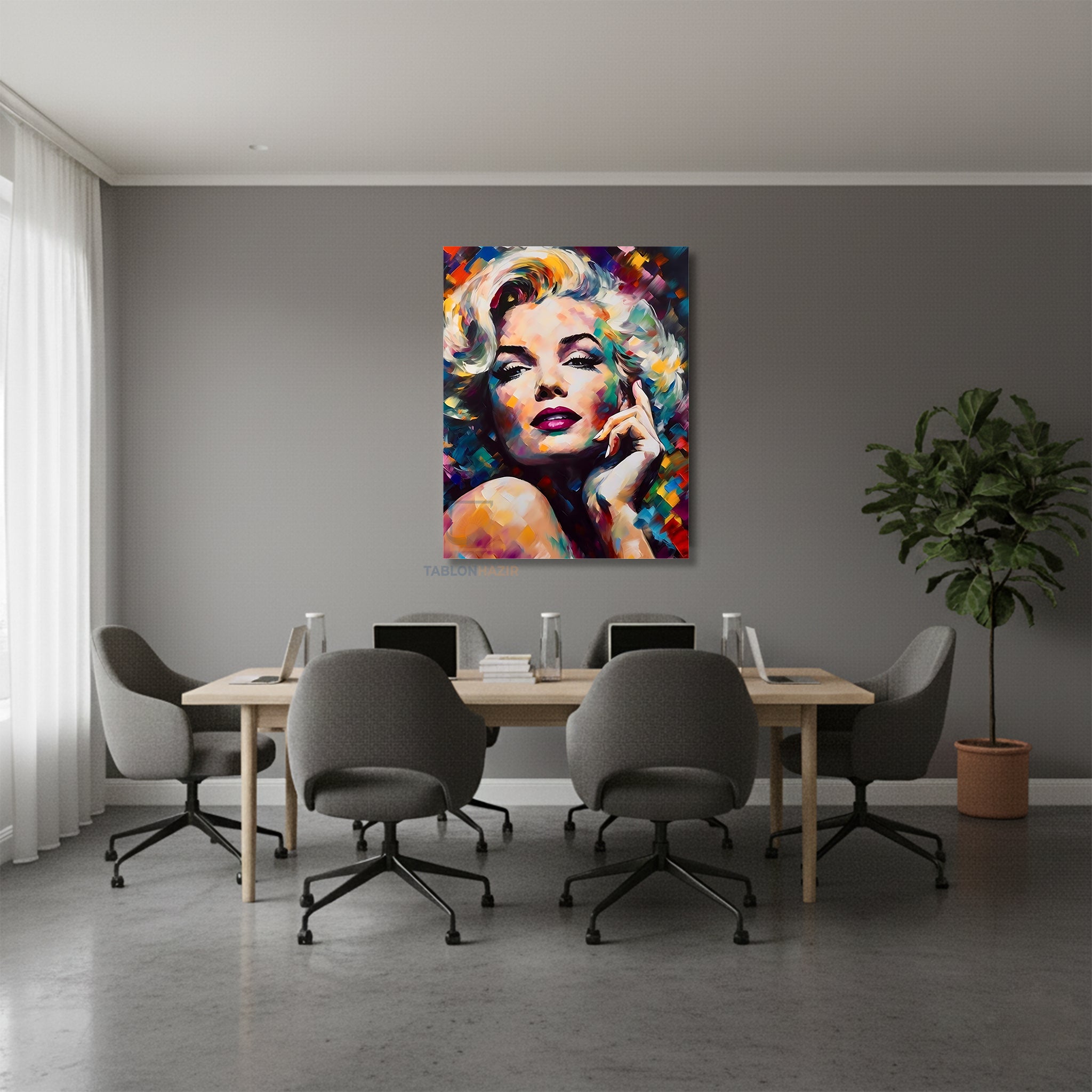 Dikey Kanvas Tablo Salon Duvar Tablosu Mariliyn6 Yeni Ev Hediyesi Ofis Tablosu