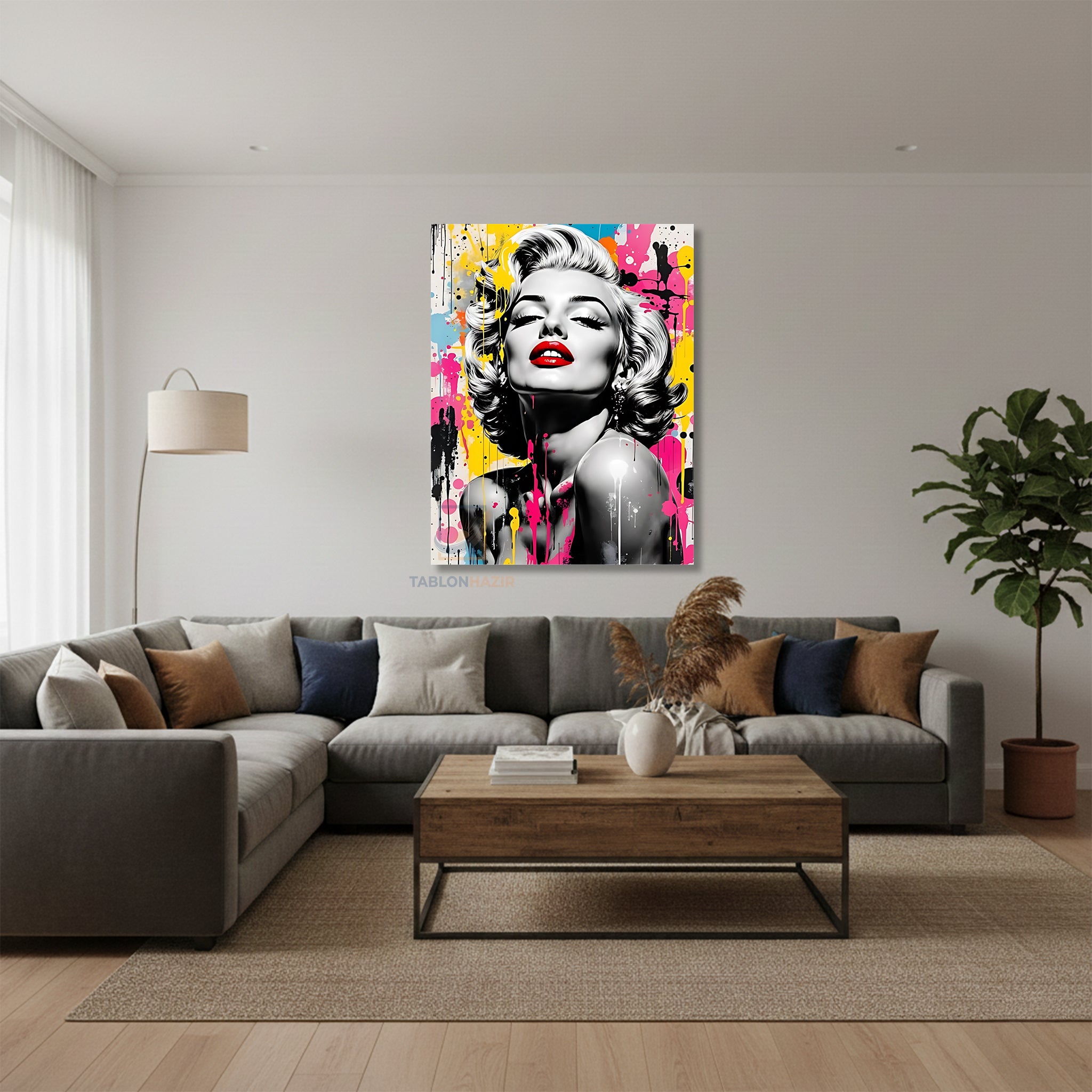 Dikey Kanvas Tablo Salon Duvar Tablosu Mariliyn8 Yeni Ev Hediyesi Ofis Tablosu